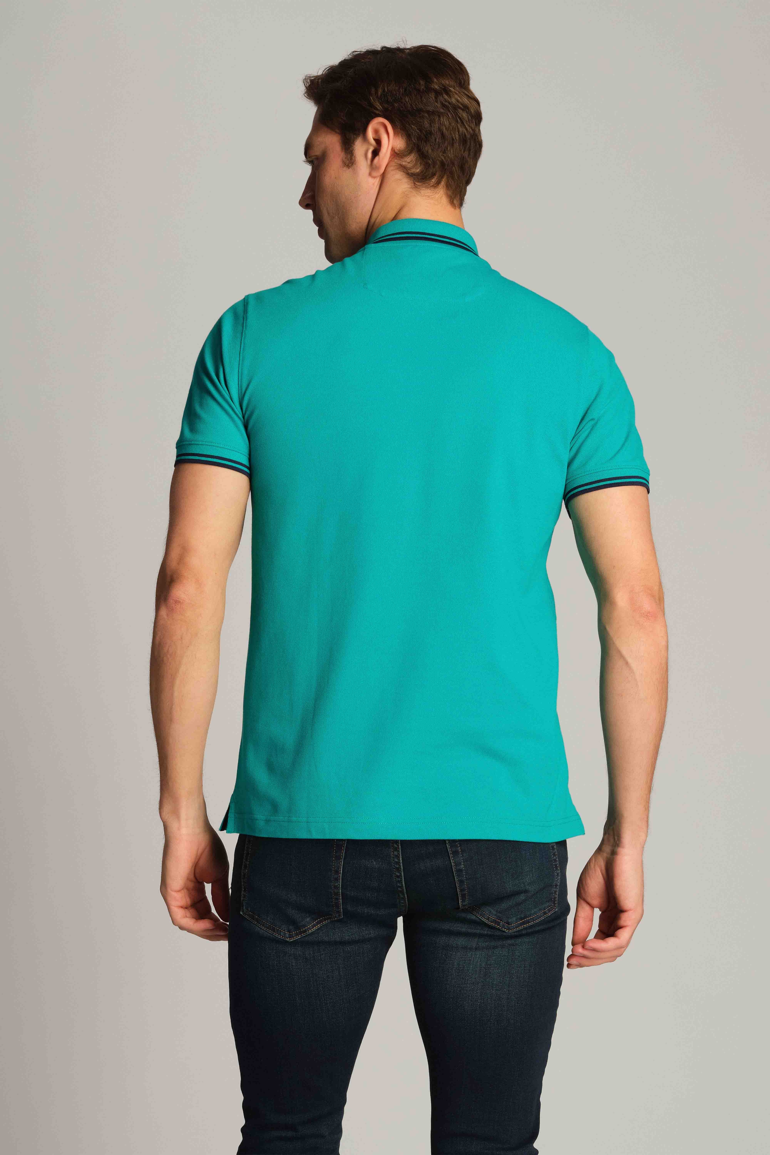 Viridian Turquoise Men Polo T-shirt 