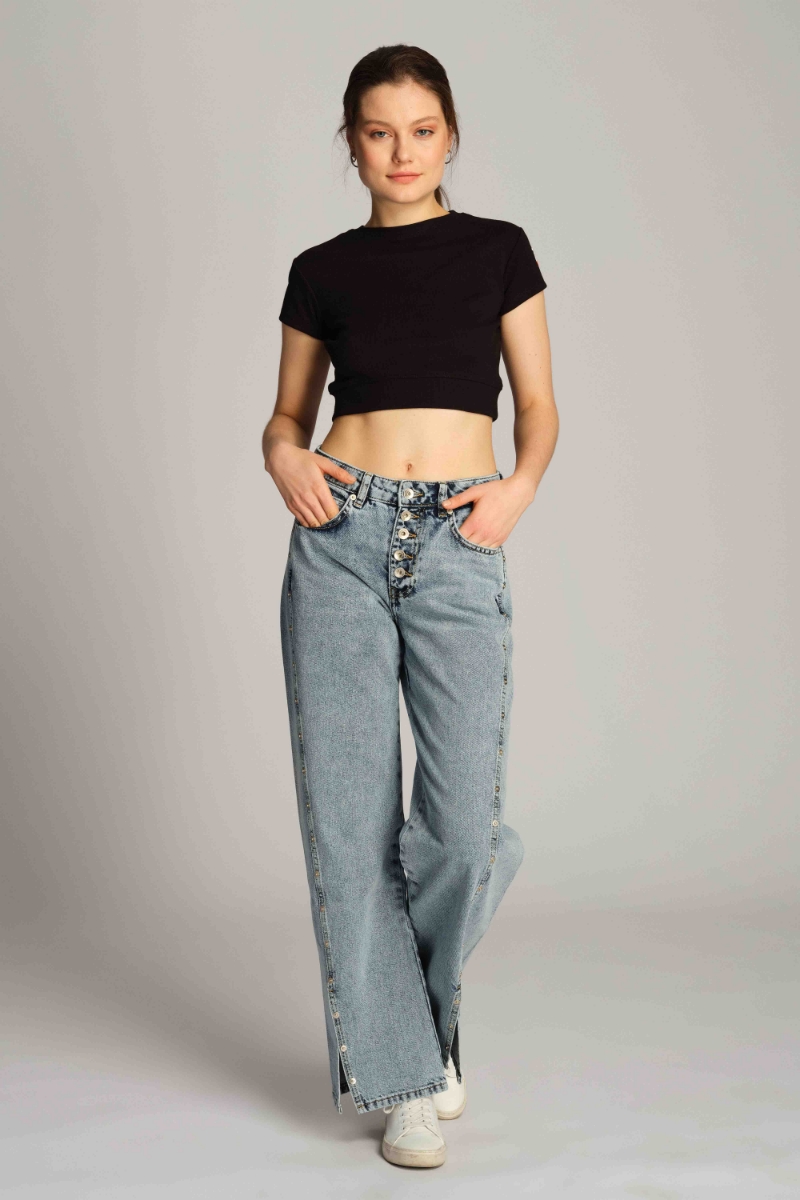 Light Blue Woman Denim Pants 