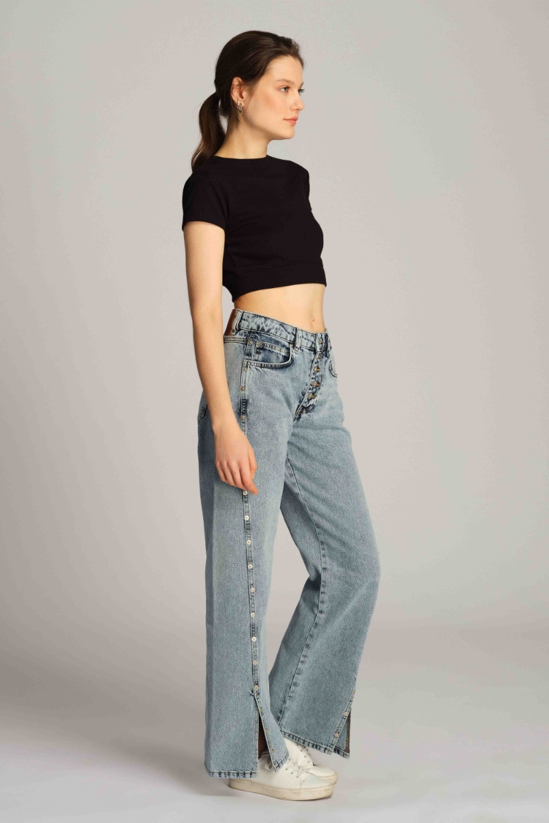 Light Blue Woman Denim Pants 