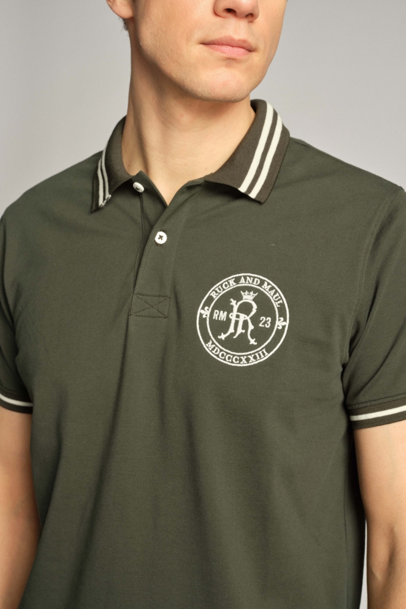 Dunkelgrün Mann Polo-t-shirt