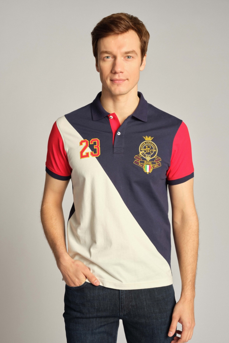 Navy Blue Men Polo T-shirt 