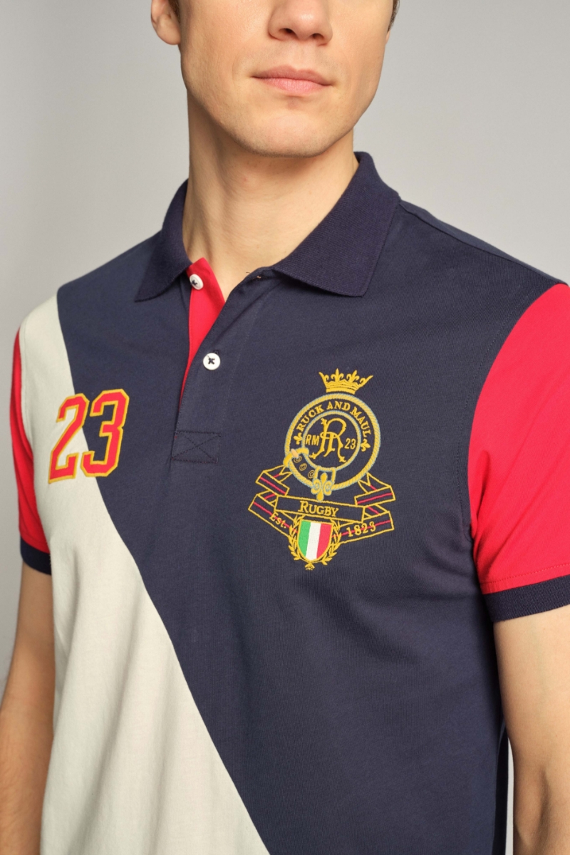 Navy Blue Men Polo T-shirt 