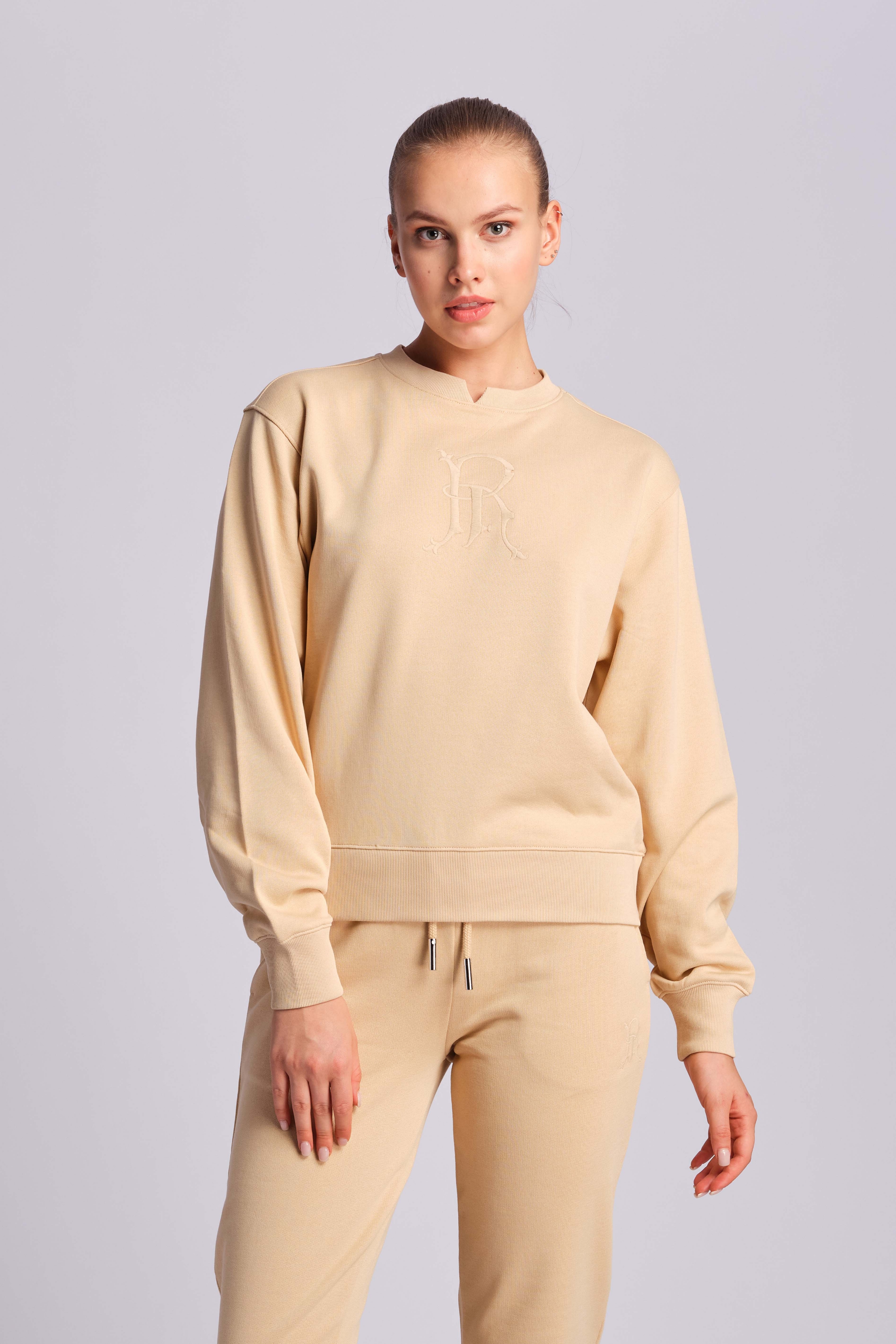 Beige Frau Sweatshirt