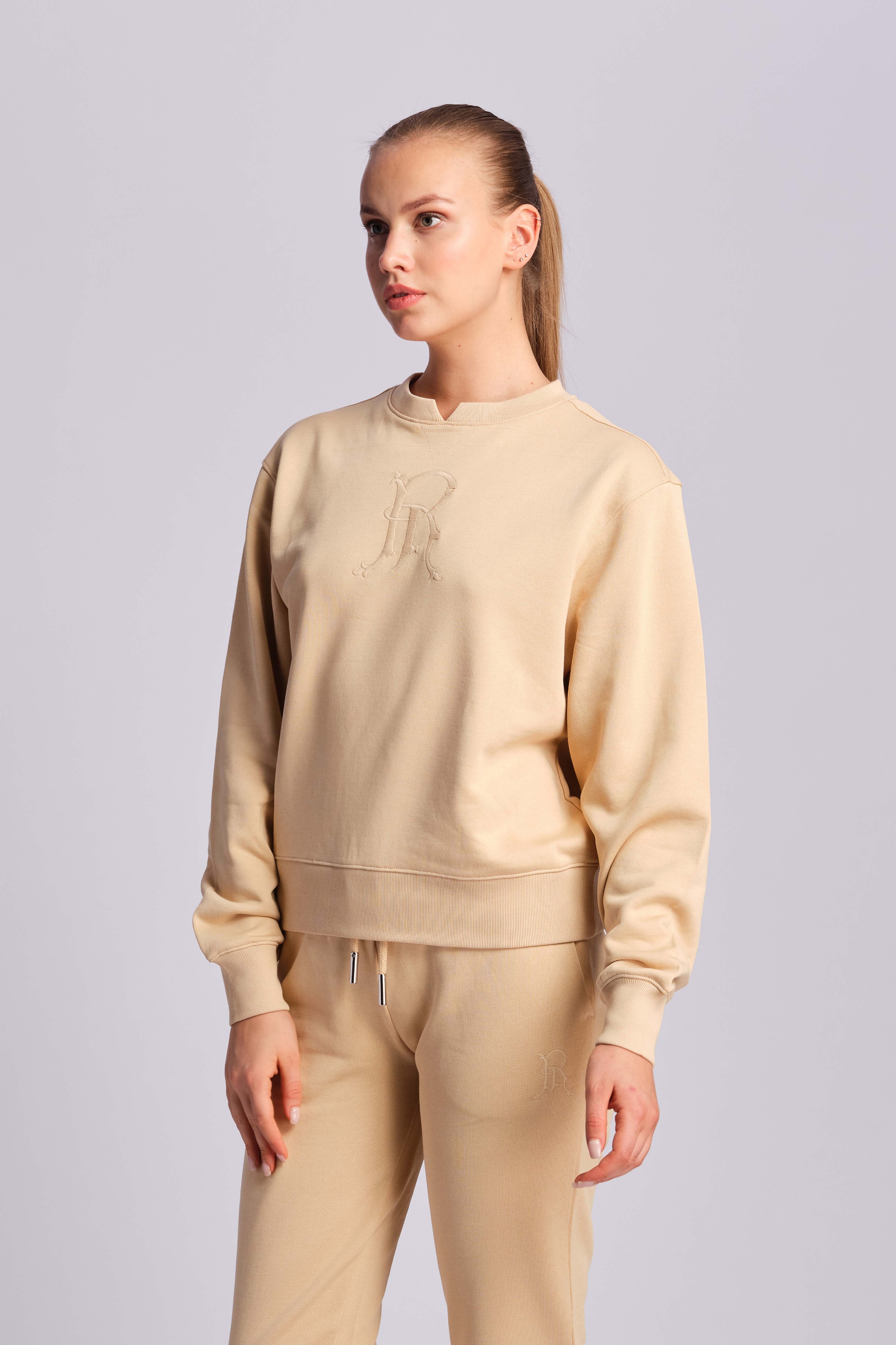 Beige Frau Sweatshirt