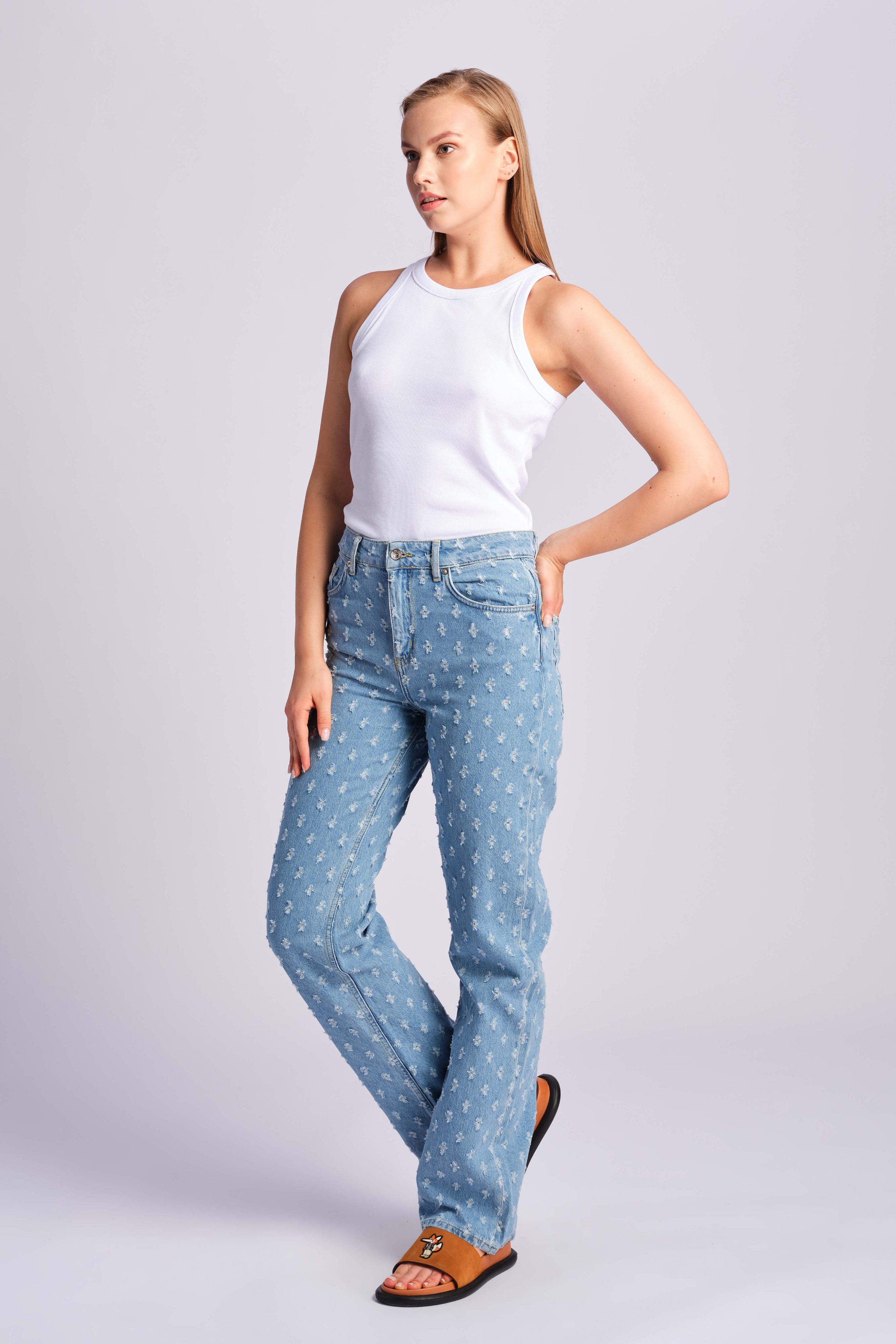 Donaublau Frau Denim-hose