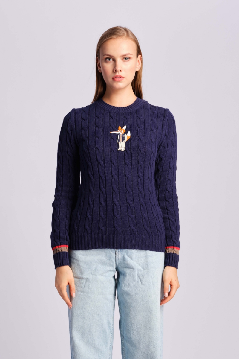 Navy Blue Woman Sweater 