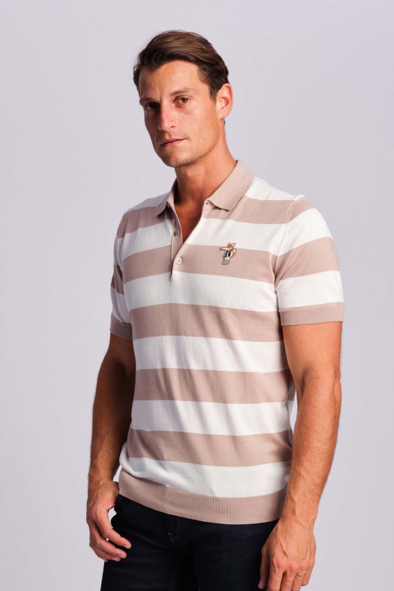 Ligt Taupe Men Polo T-shirt 