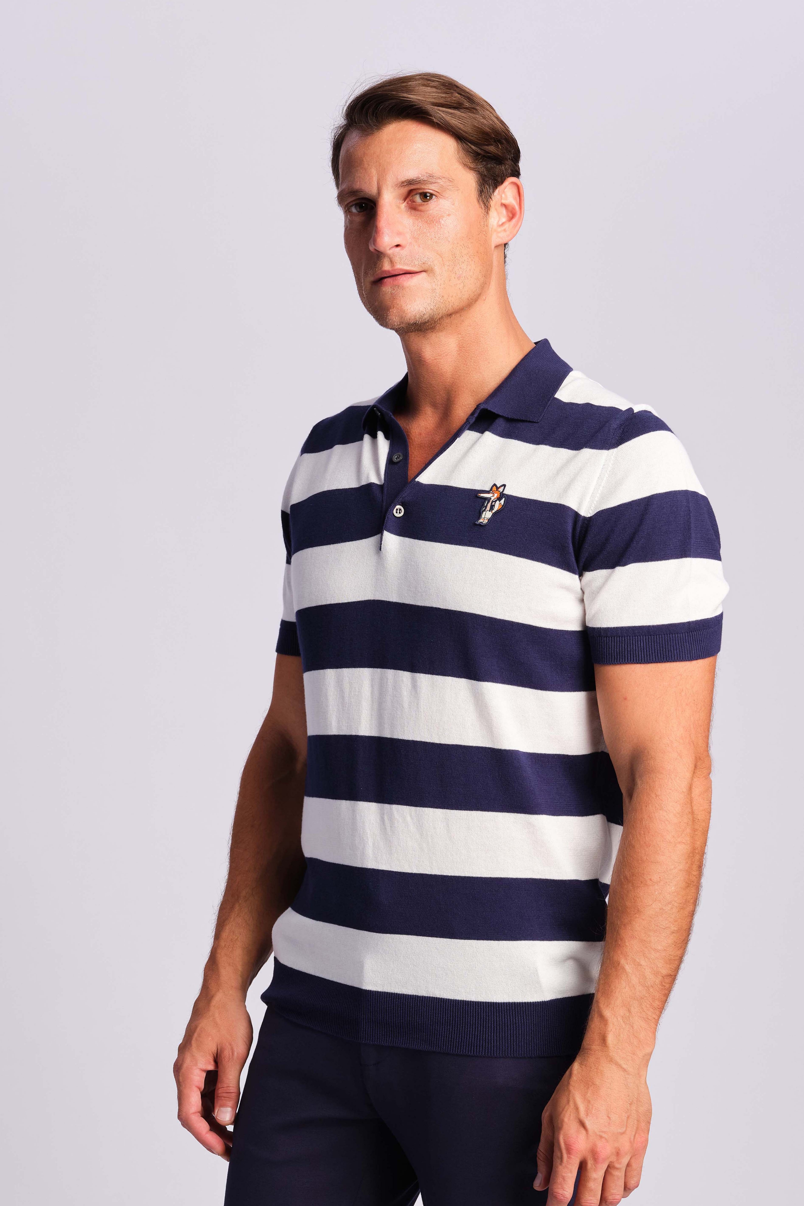 Marineblau Mann Polo-t-shirt