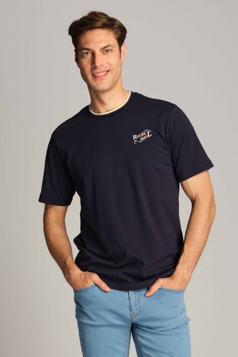 Marineblau Mann T-shirt