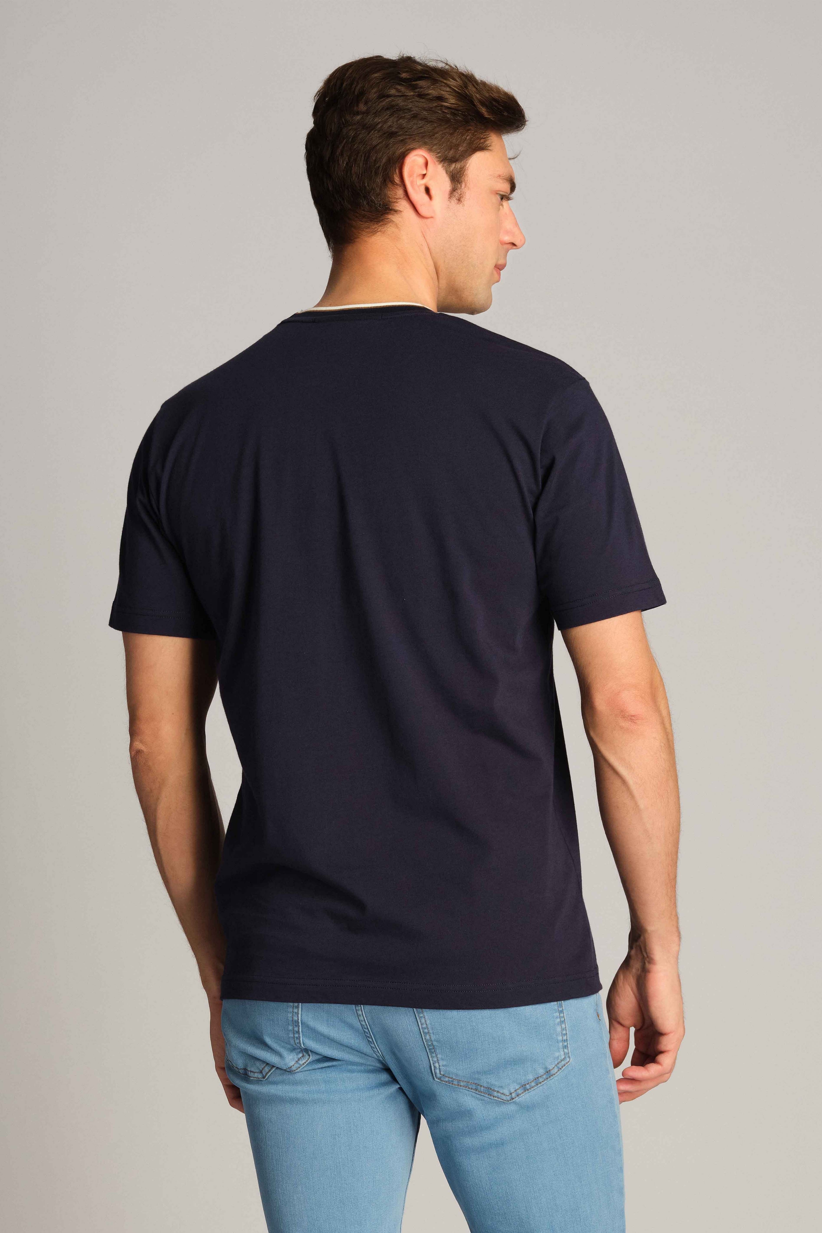 Marineblau Mann T-shirt