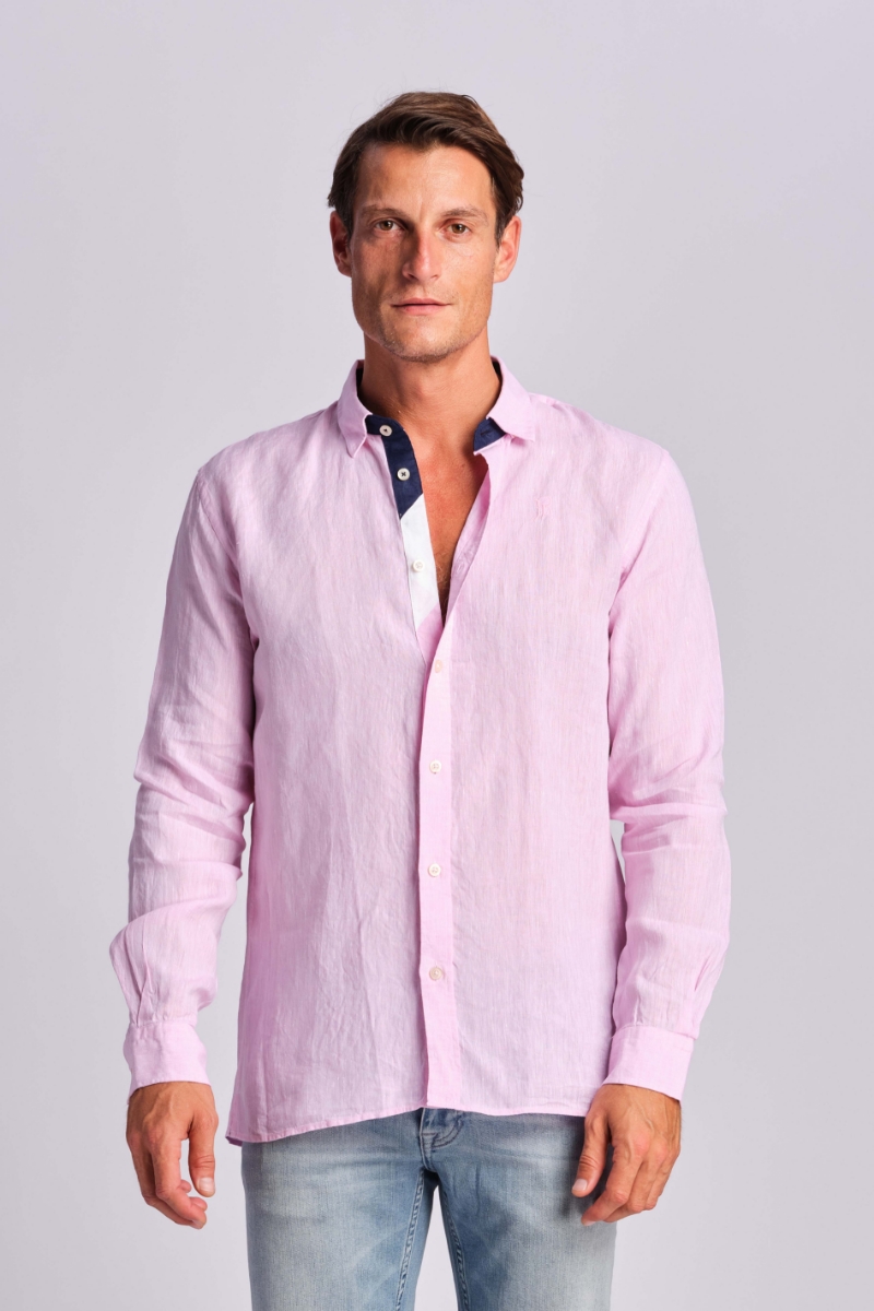 Розовый Мужской Рубашка 