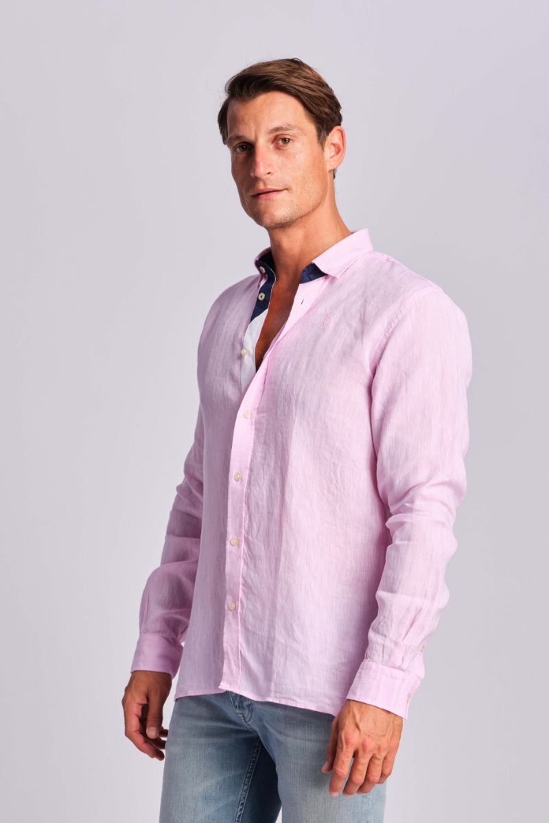 Розовый Мужской Рубашка 