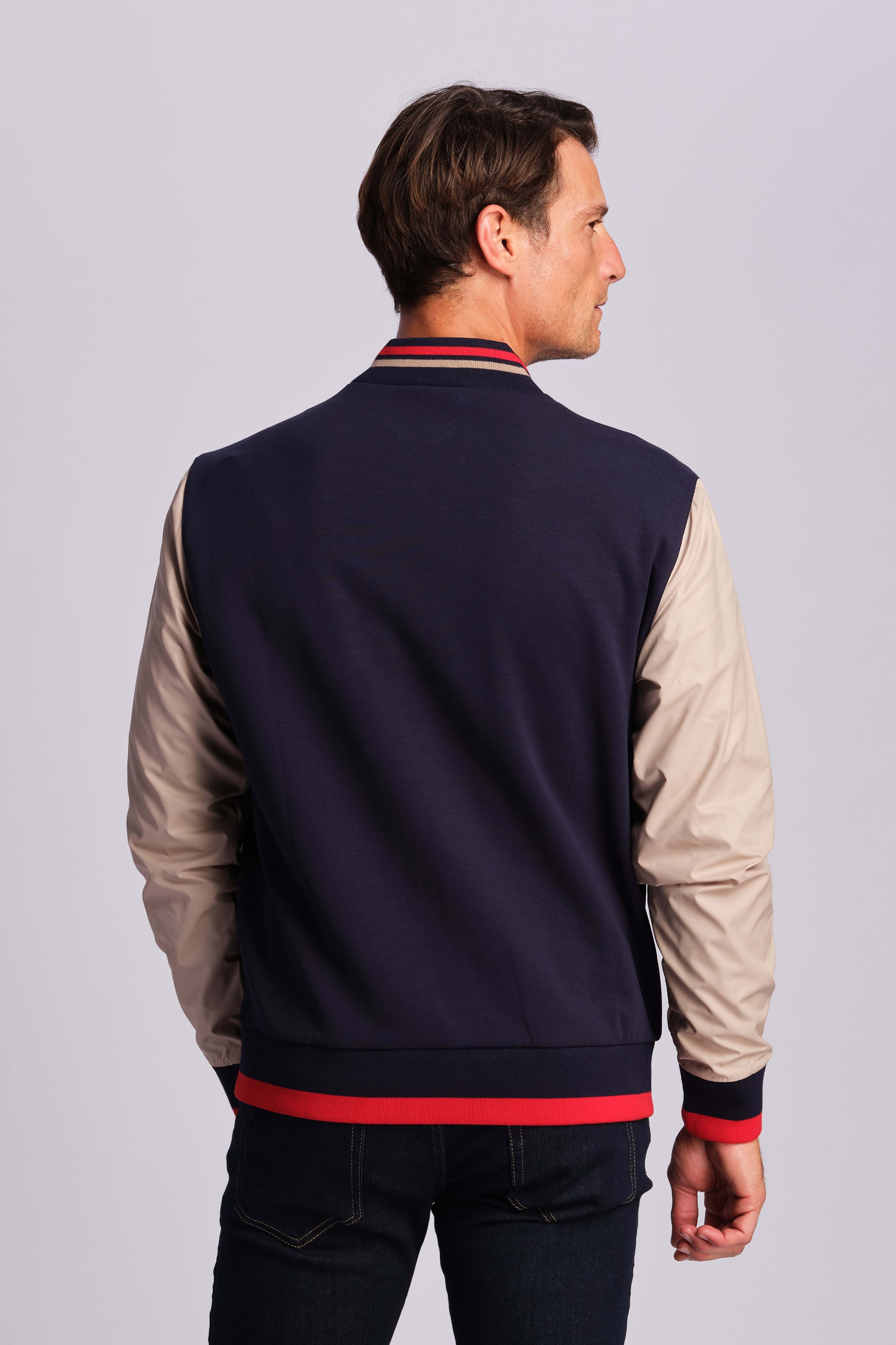 Blu Navy Uomo Giacca Bomber