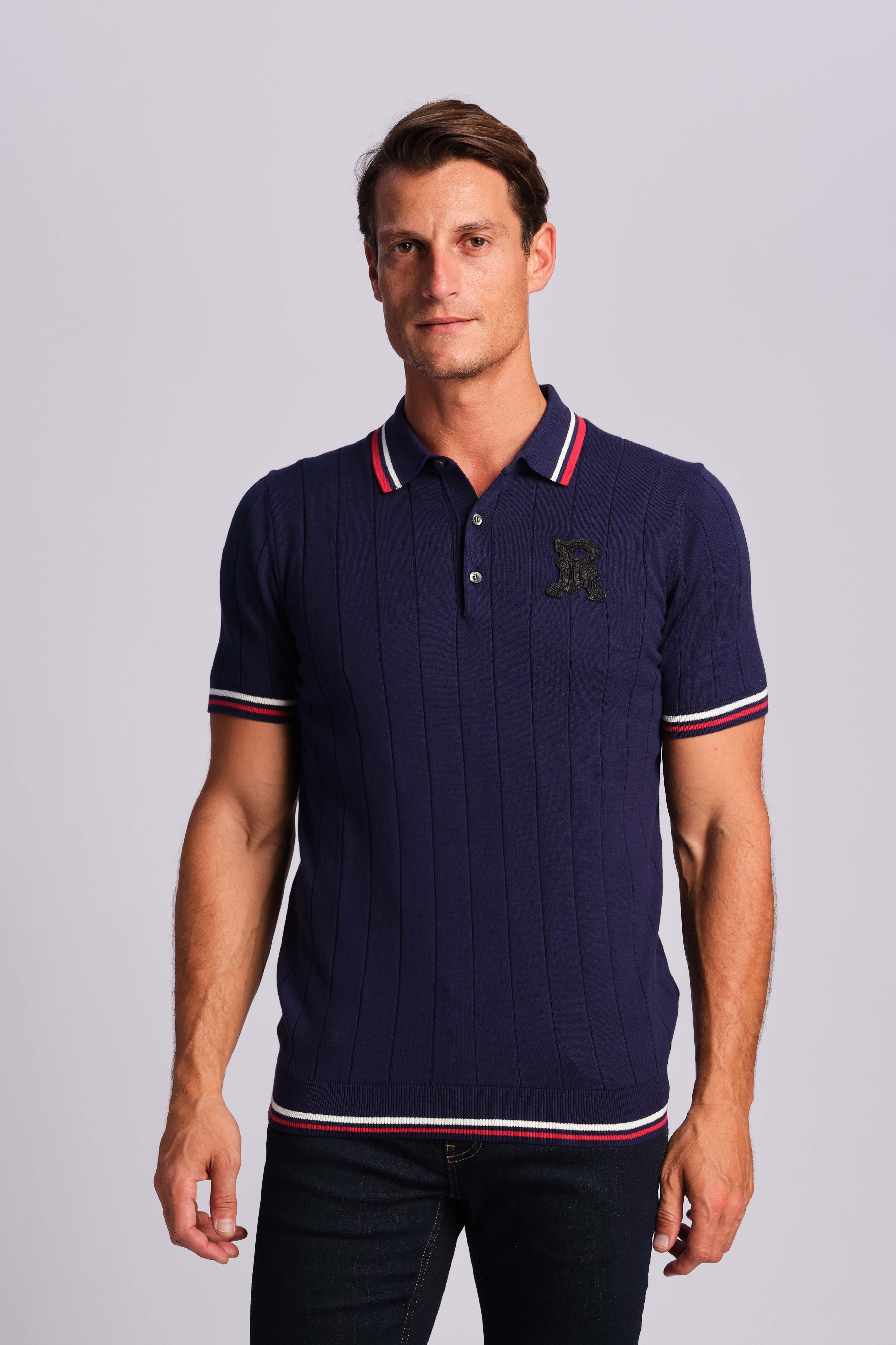 Marineblau Mann Polo-t-shirt