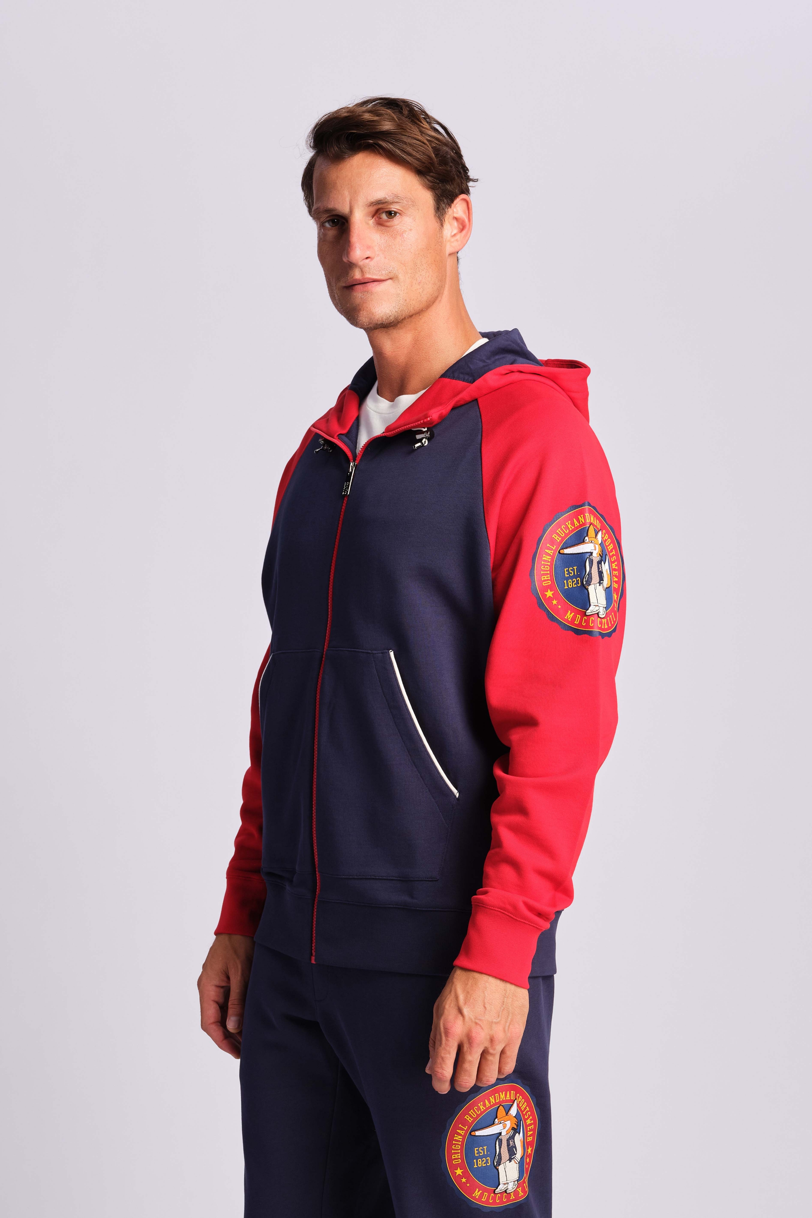 Marineblau Mann Sweatjacke