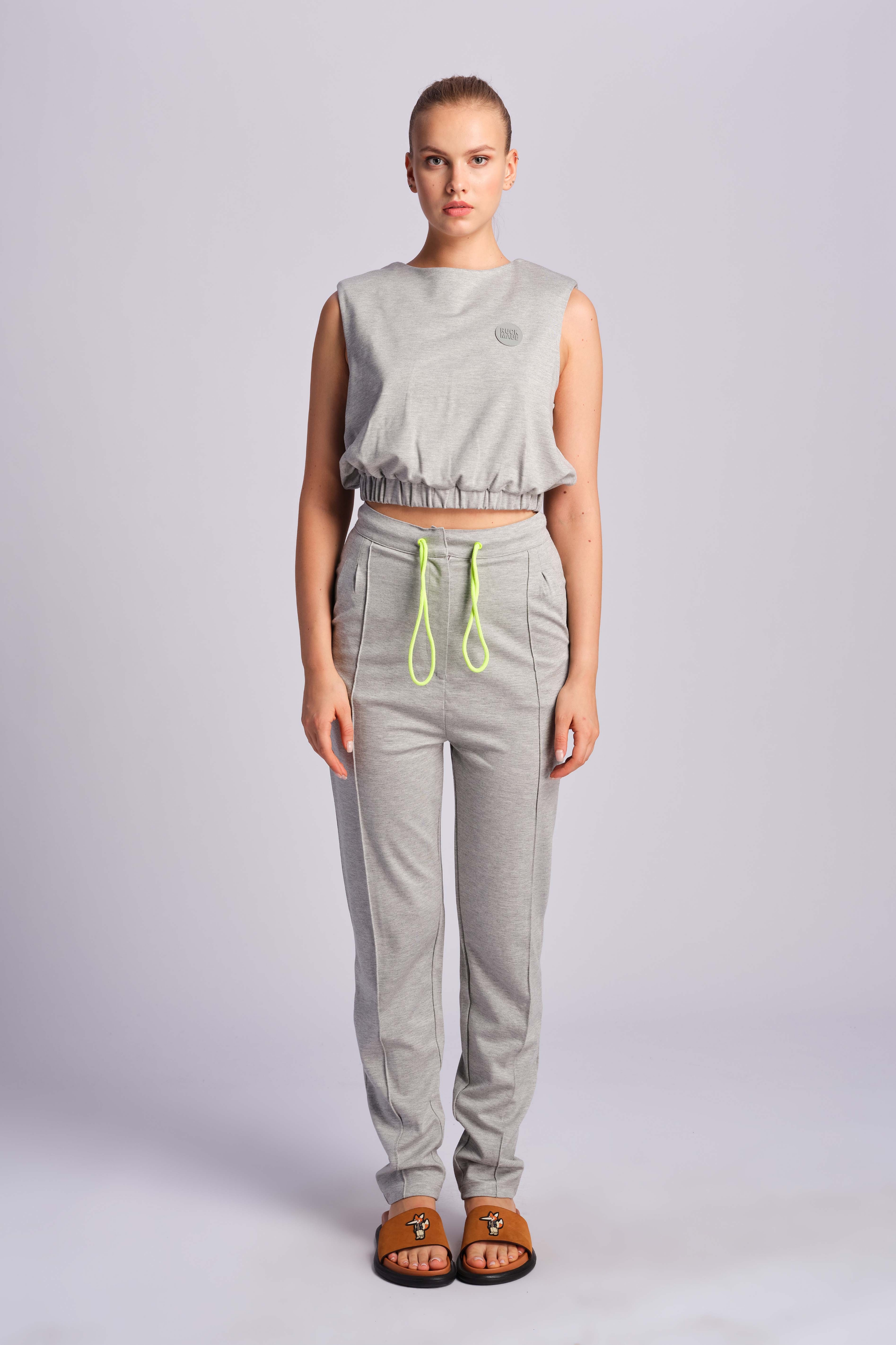 Grey Melange Woman Pants 