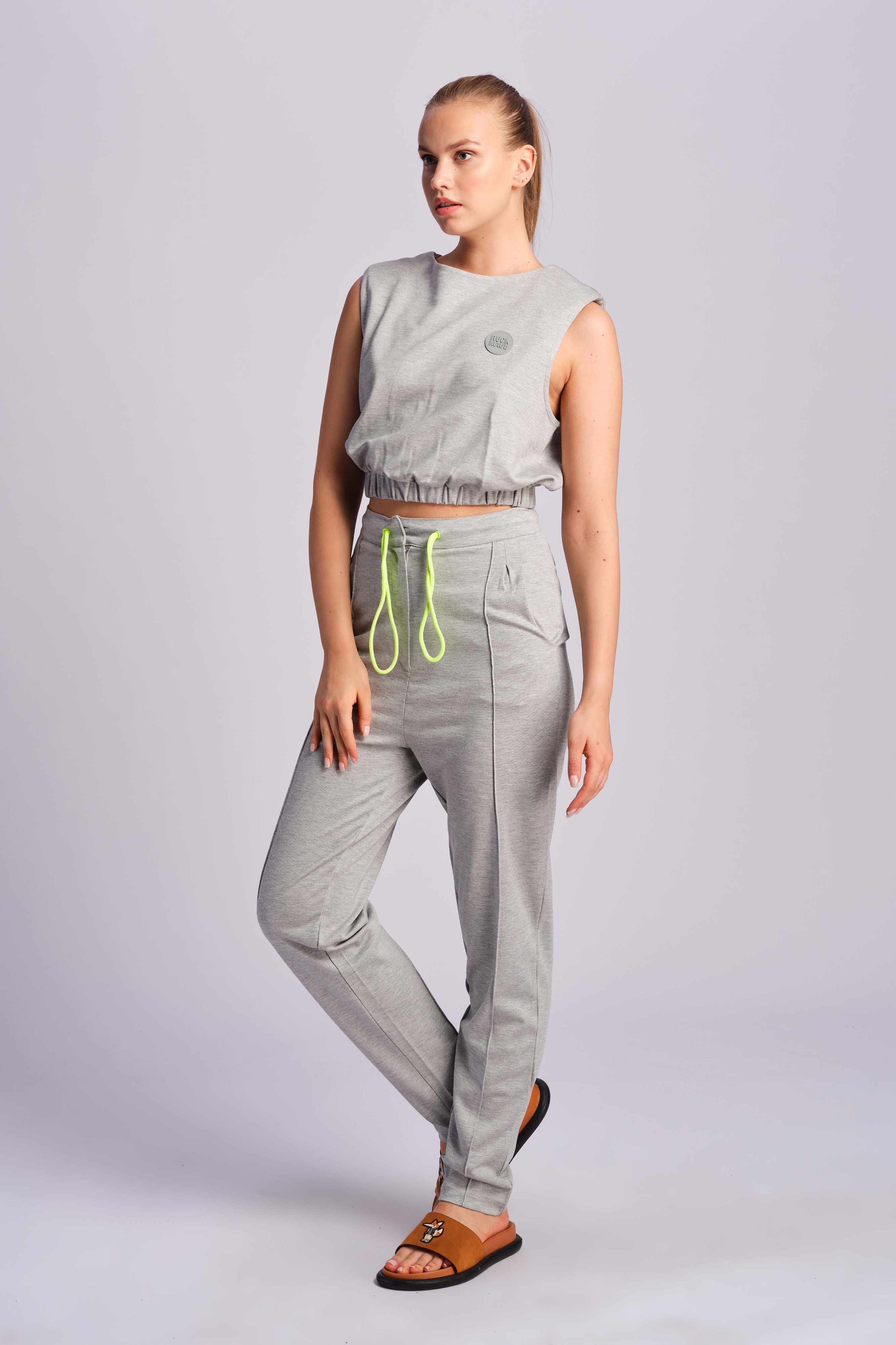 Grey Melange Woman Pants 