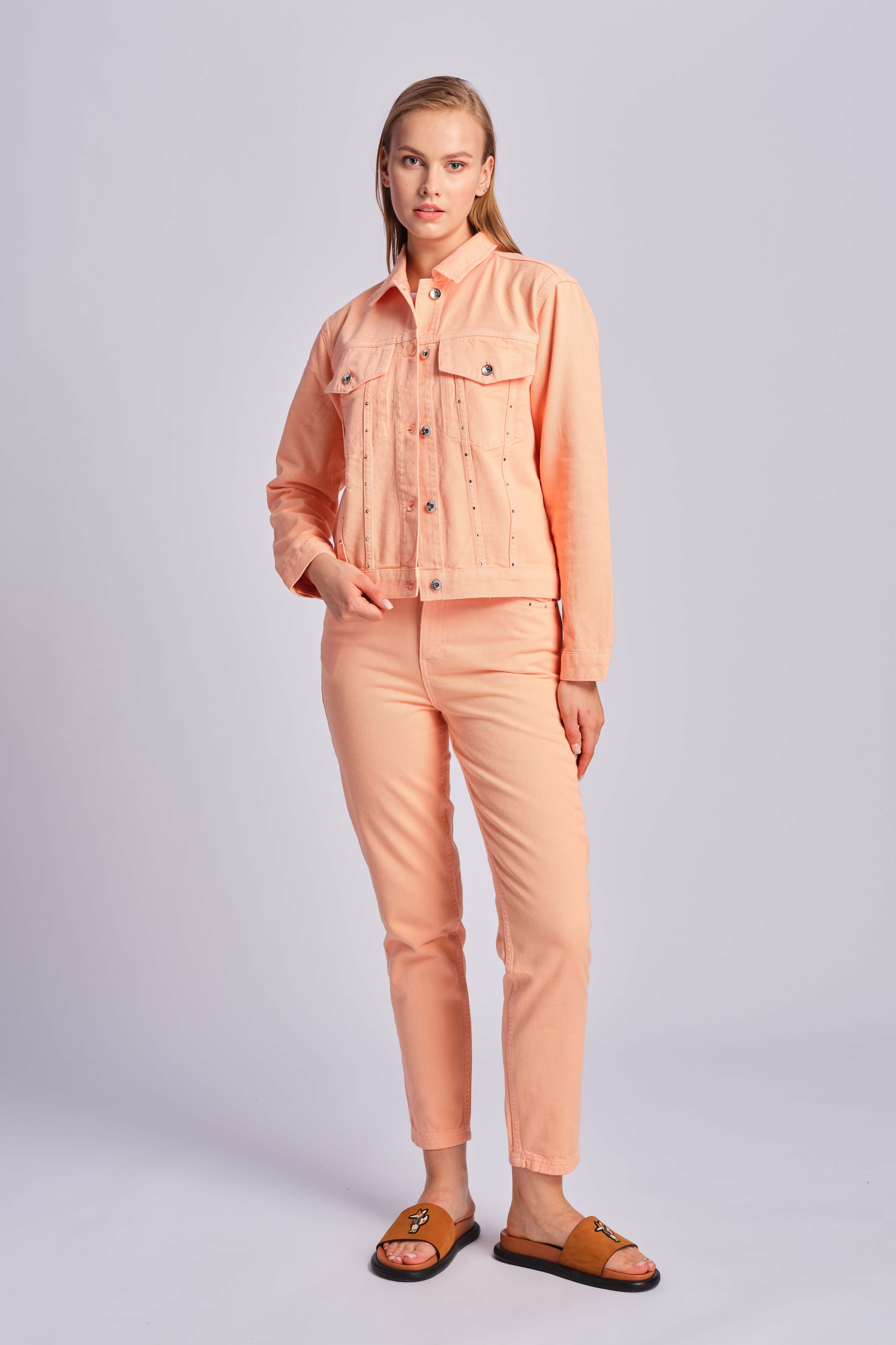 Salmon Women Denim Pants 