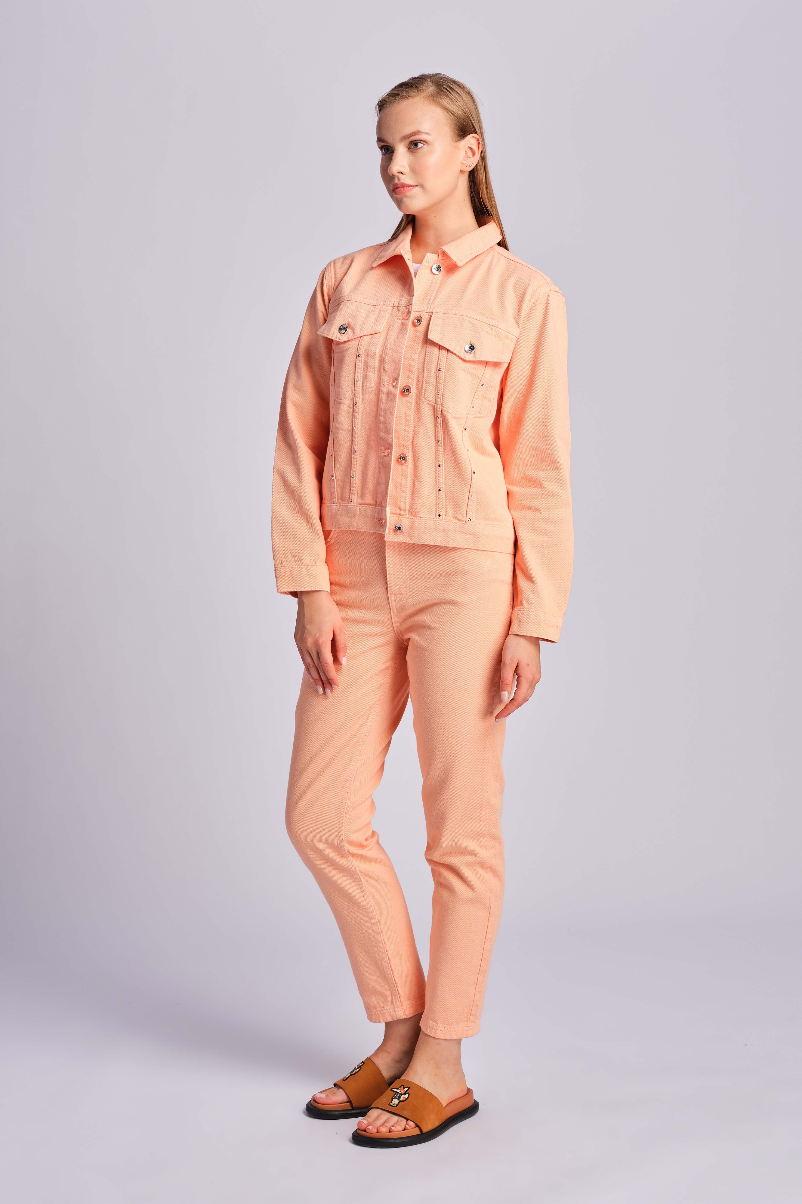 Salmon Women Denim Pants 