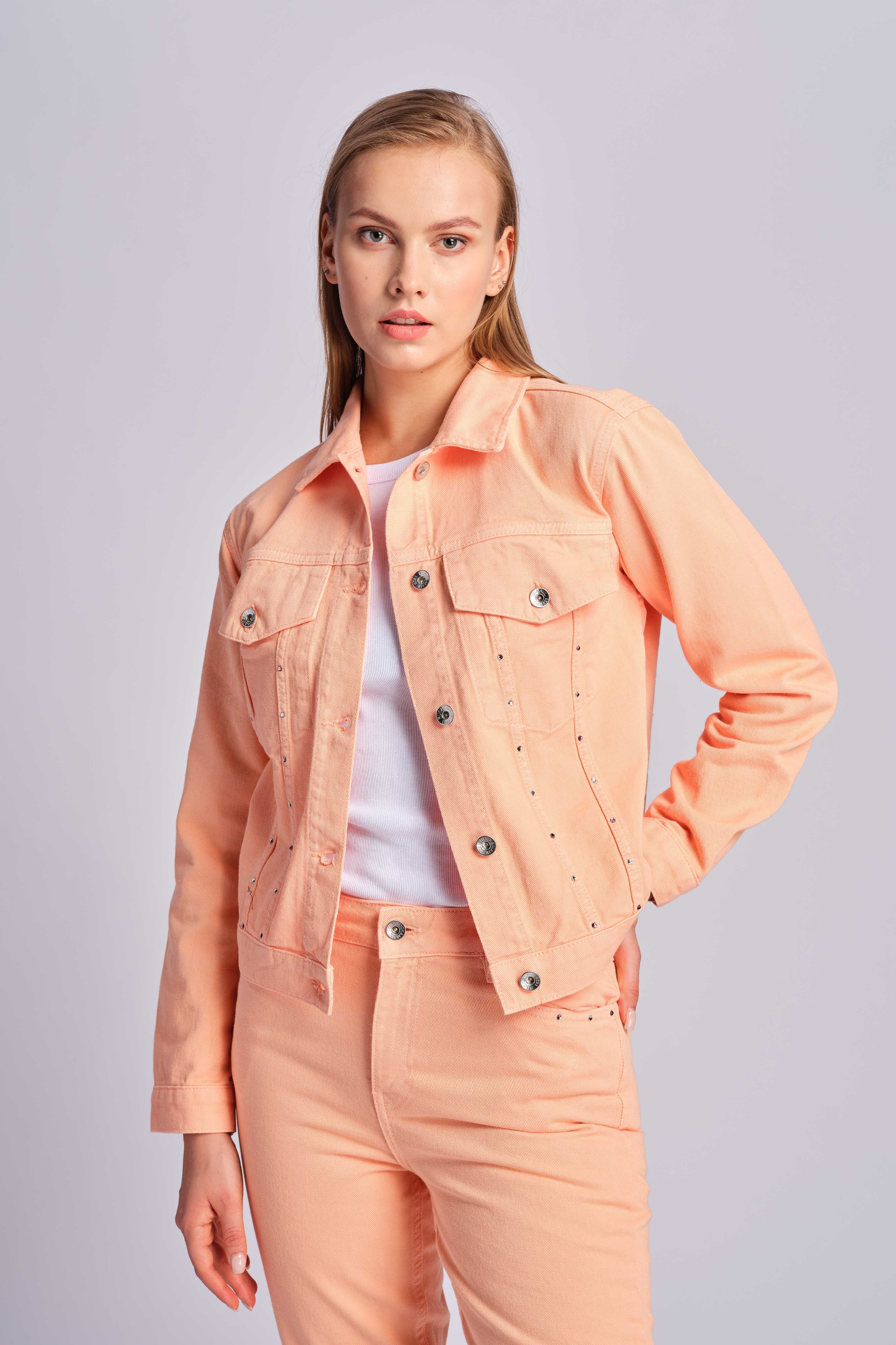 Salmon Women Denim Jacket 