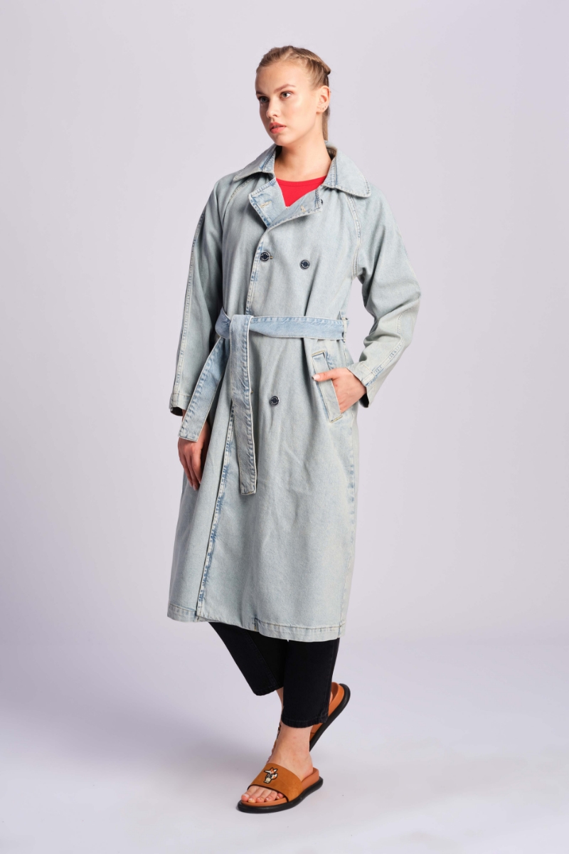 Blu Chiaro Donna Trench