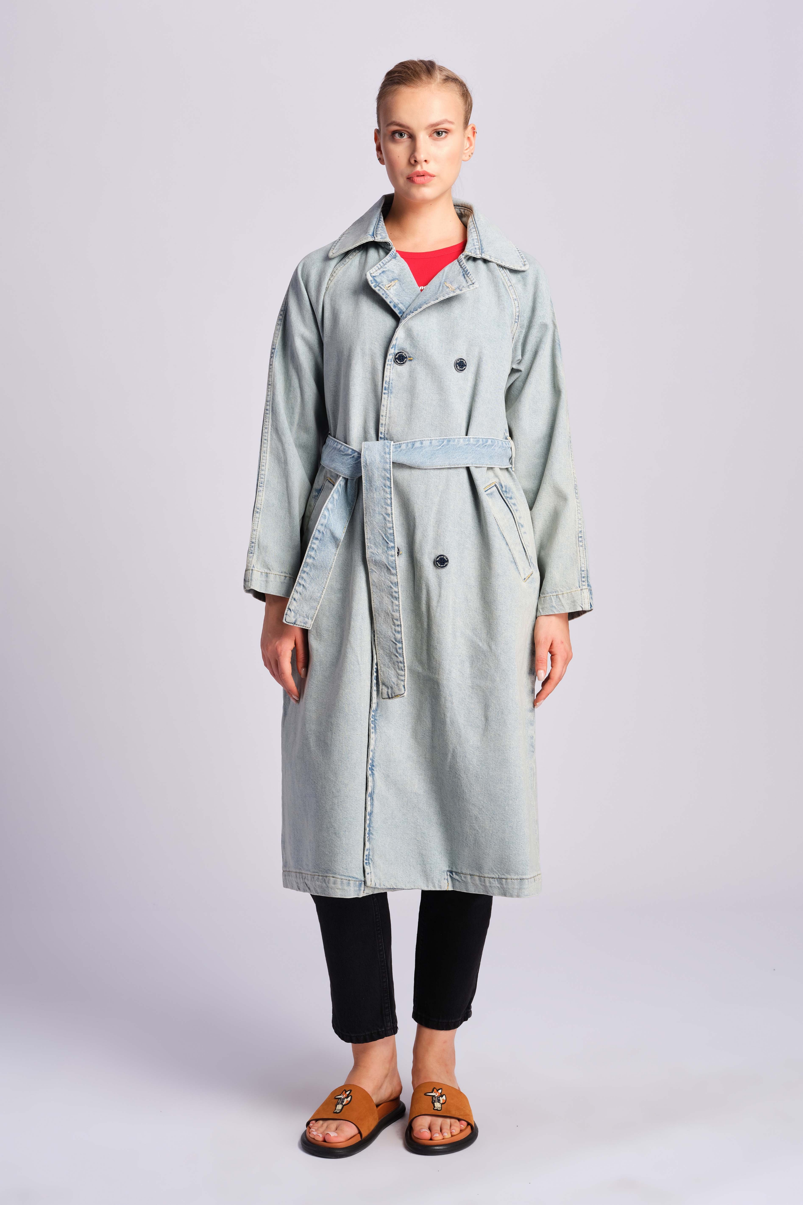 Blu Chiaro Donna Trench