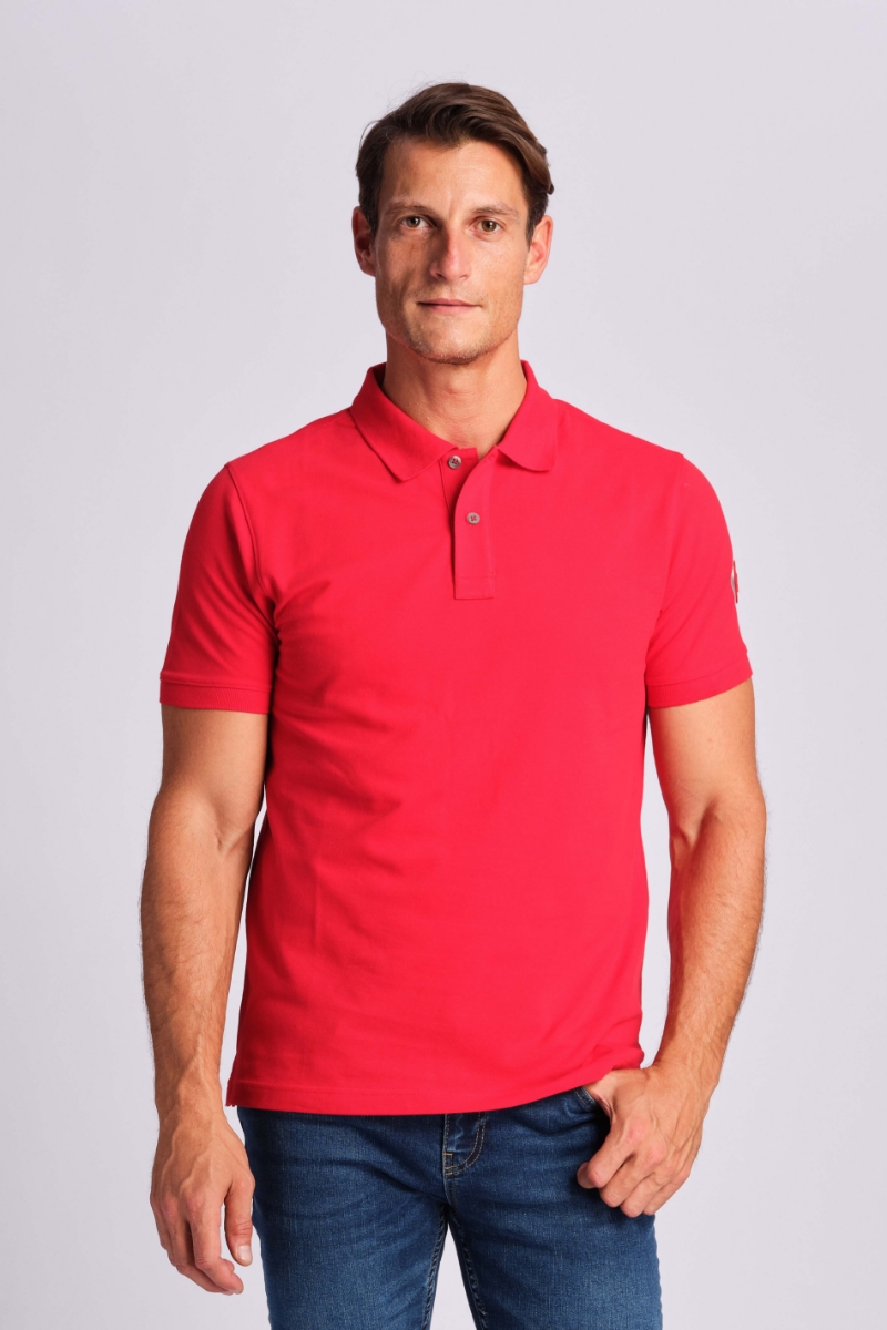 Rot Mann Polo-t-shirt