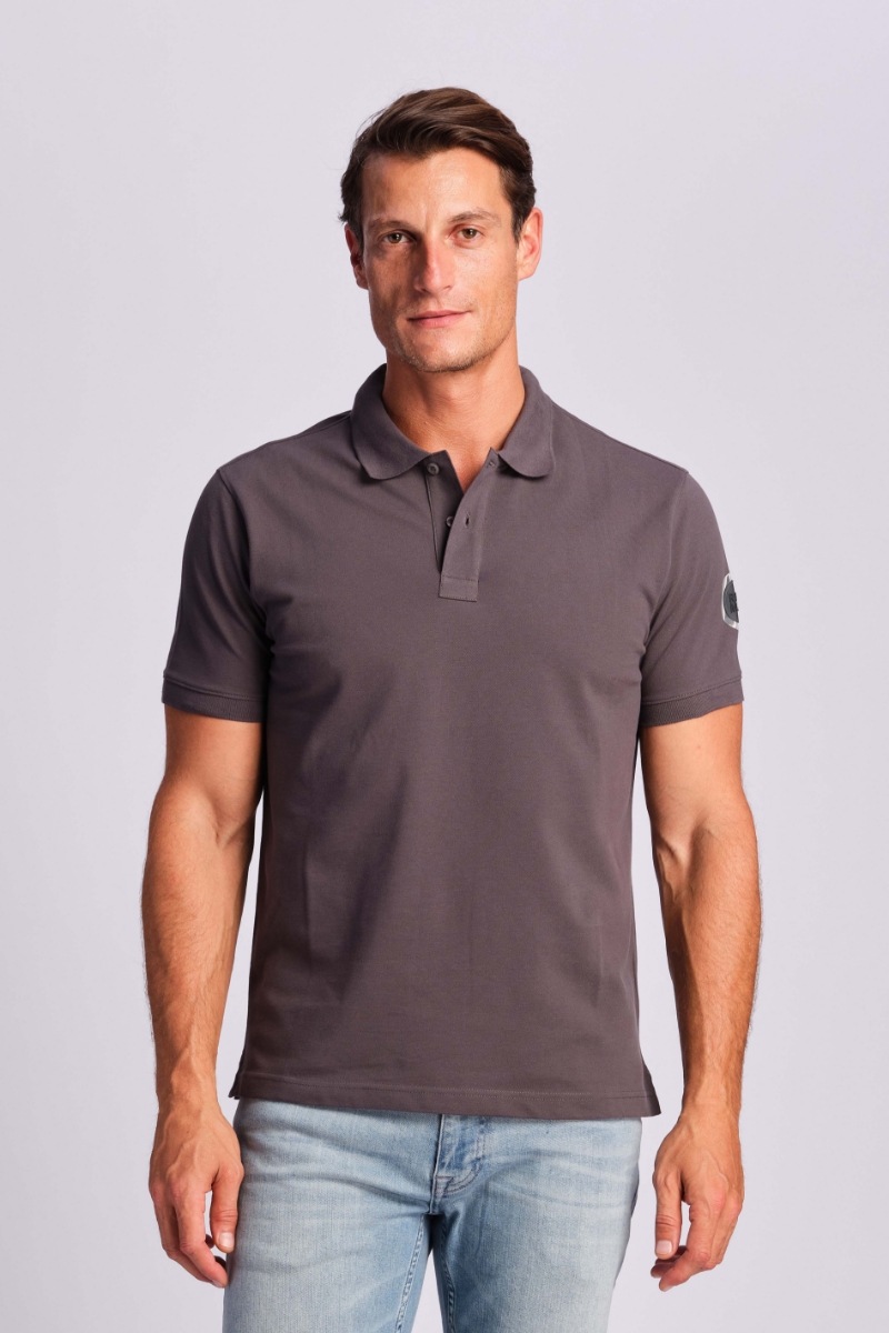 Asphaltgrau Mann Polo-t-shirt