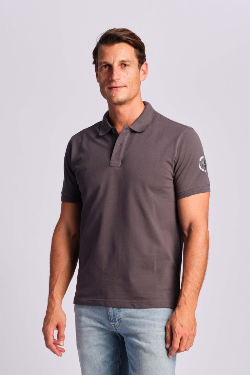 Asphaltgrau Mann Polo-t-shirt