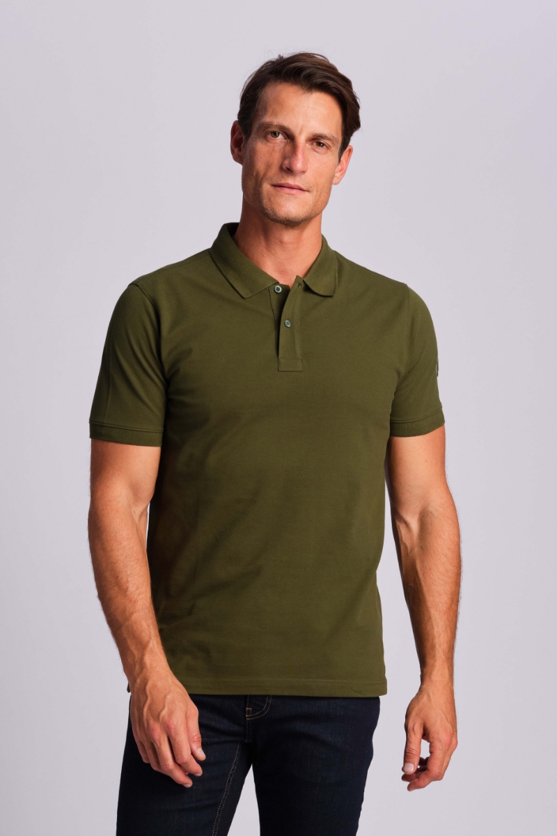 Dunkelgrün Mann Polo-t-shirt