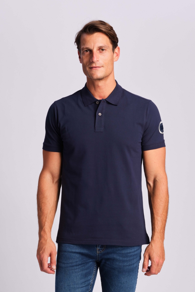 Navy Blue Men Polo T-shirt 