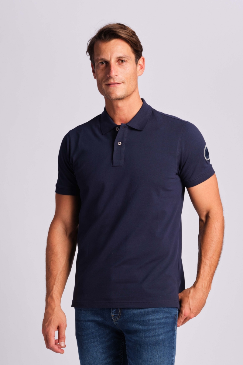 Navy Blue Men Polo T-shirt 