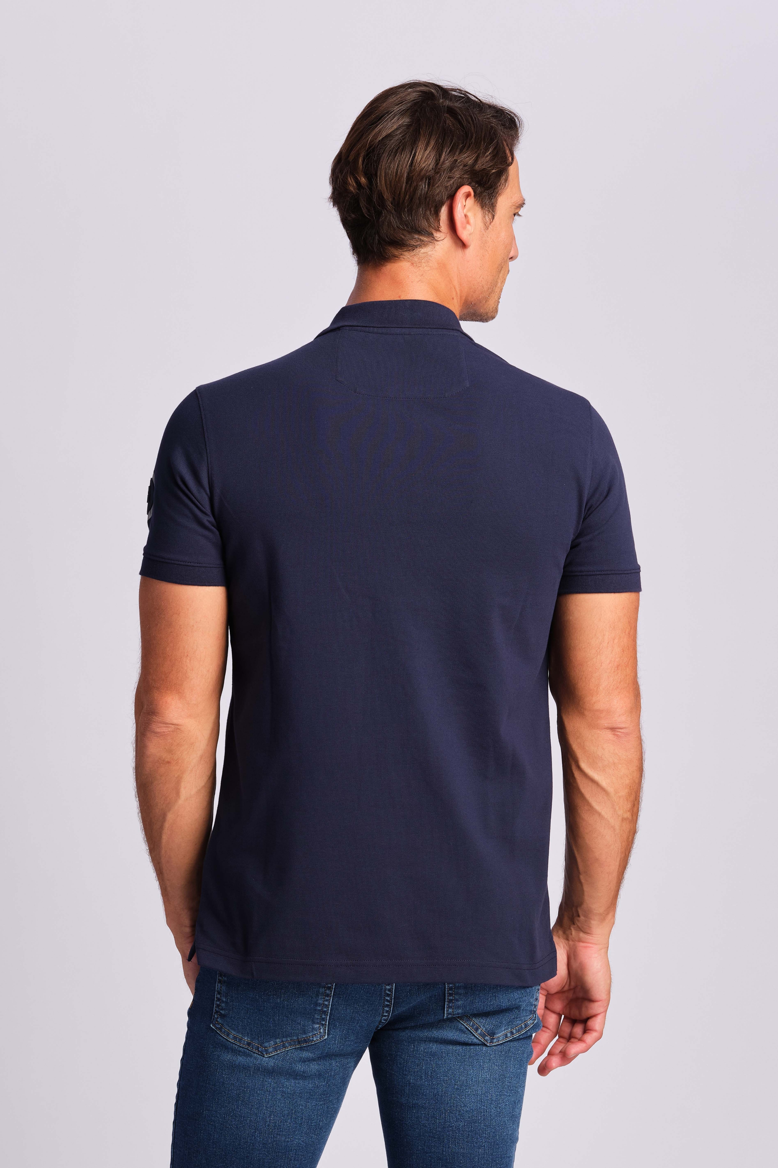 Marineblau Mann Polo-t-shirt