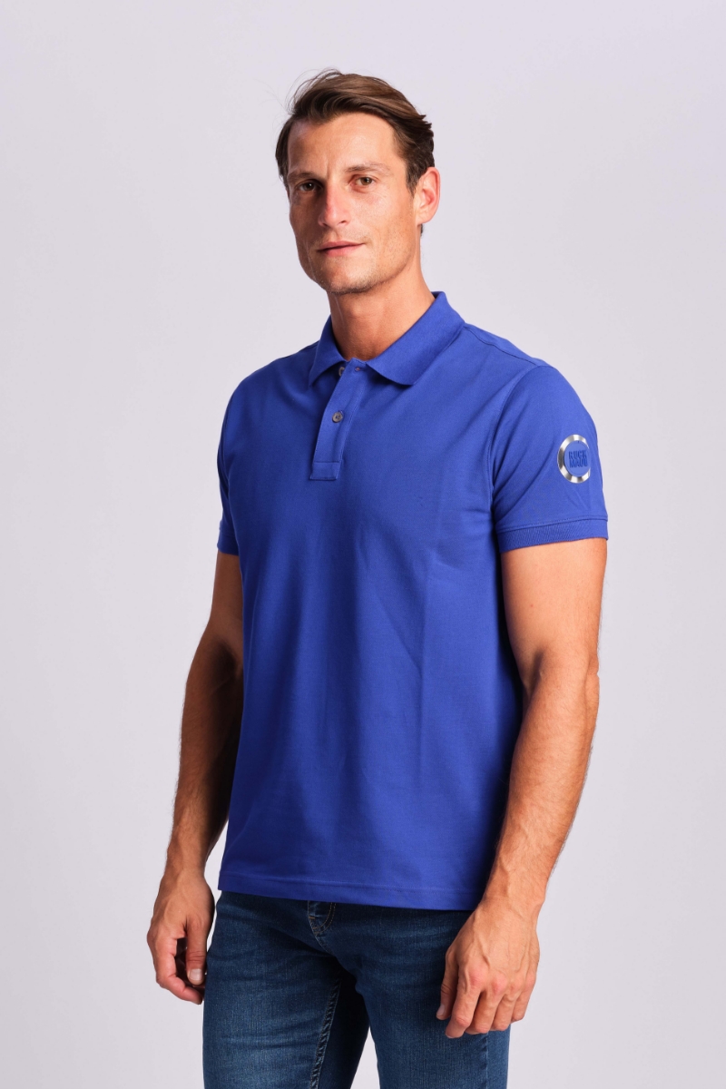 Racing Blue Men Polo T-shirt 