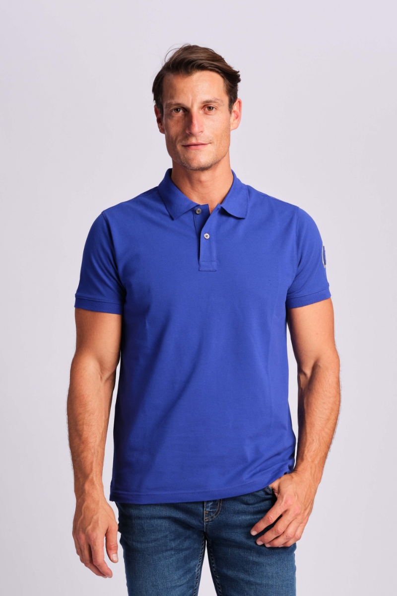 Racing Blue Men Polo T-shirt 