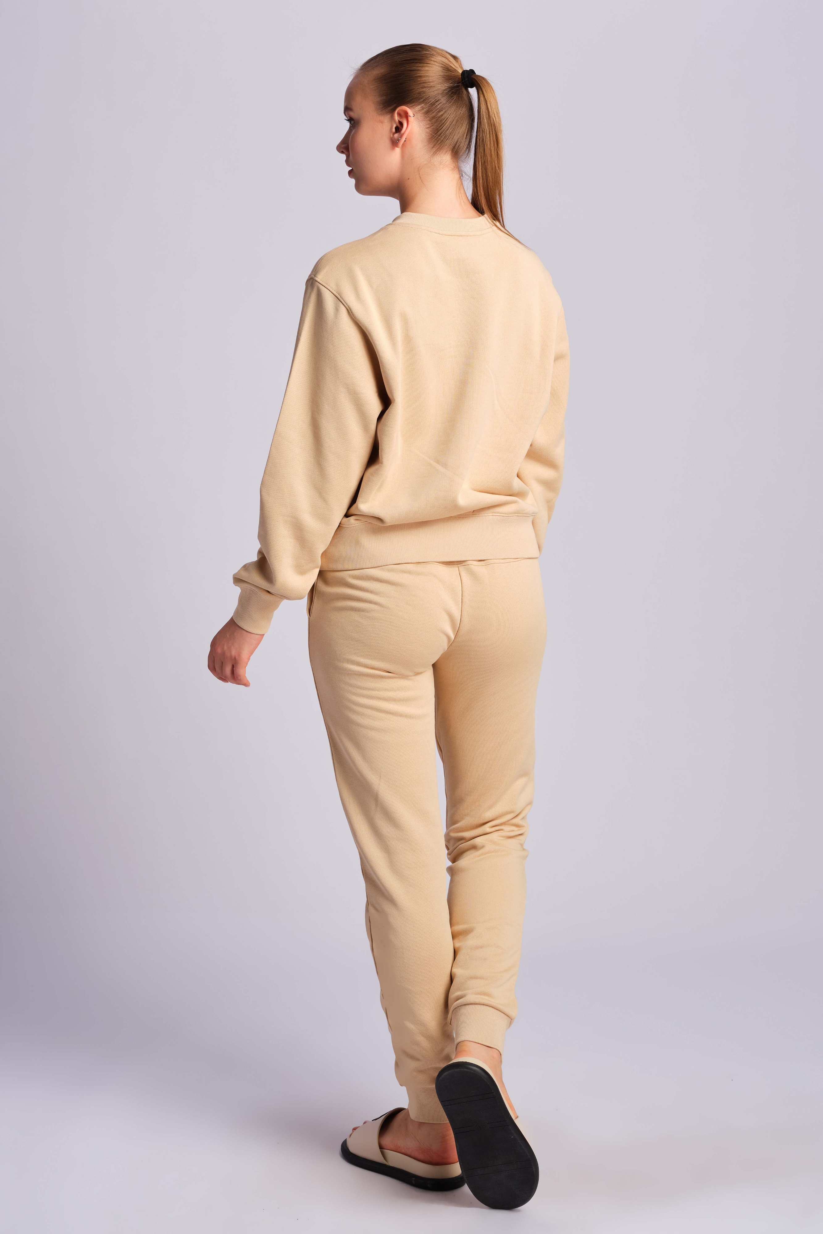 Beige Frau Jogginghose