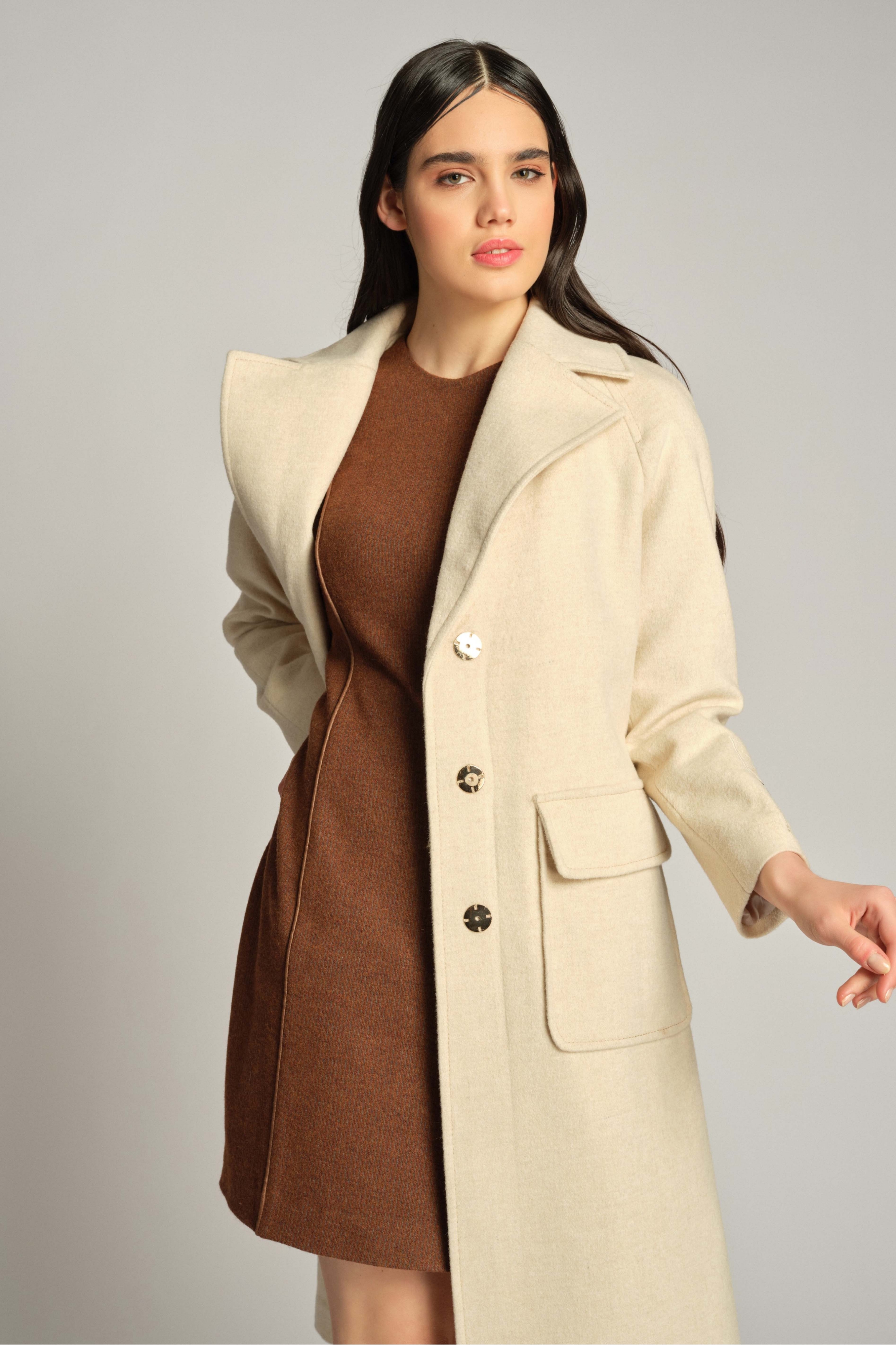 Ecru Donna Cappotto