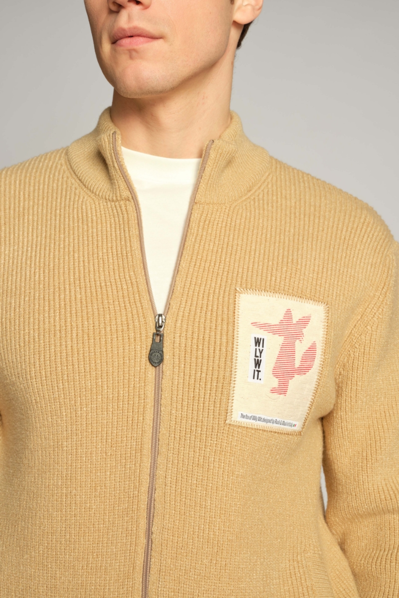 Beige Uomo Cardigan