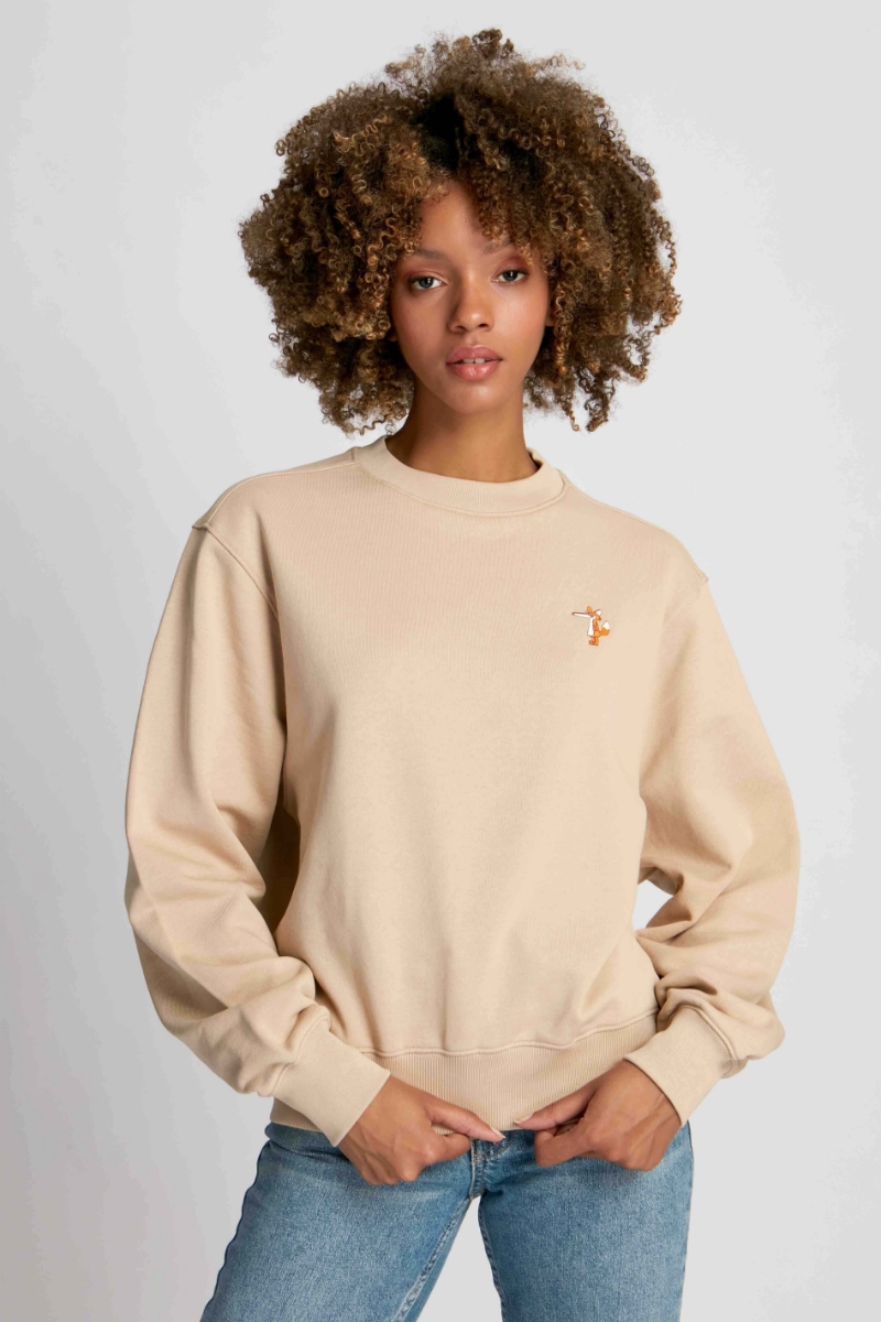 Cremefarbe Frau Sweatshirt