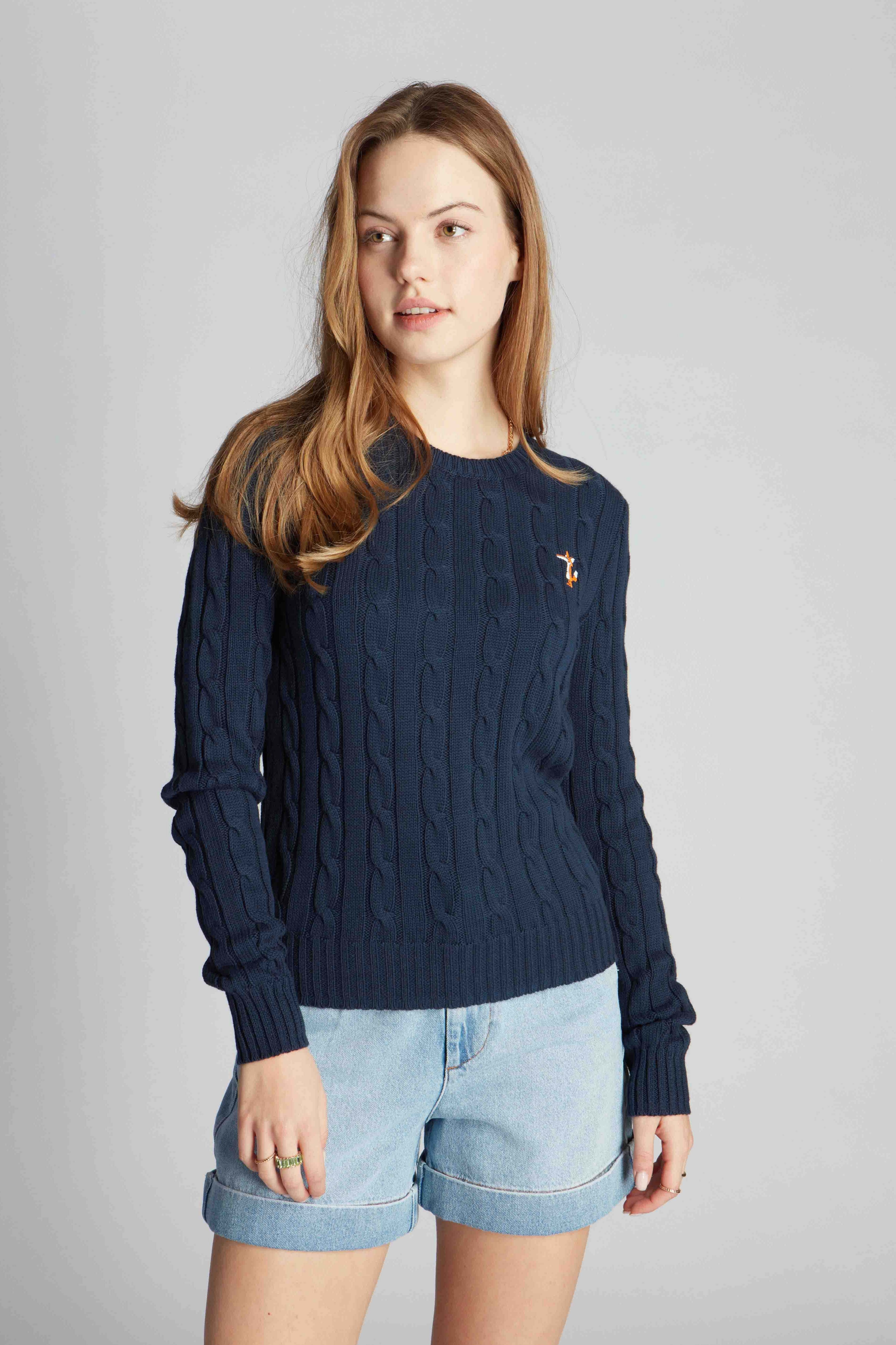 Marineblau Frau Pullover