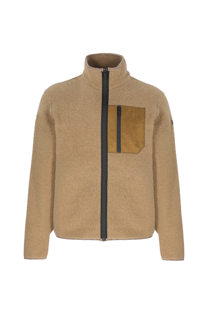 Almond Buff Men Sweat Jacket 