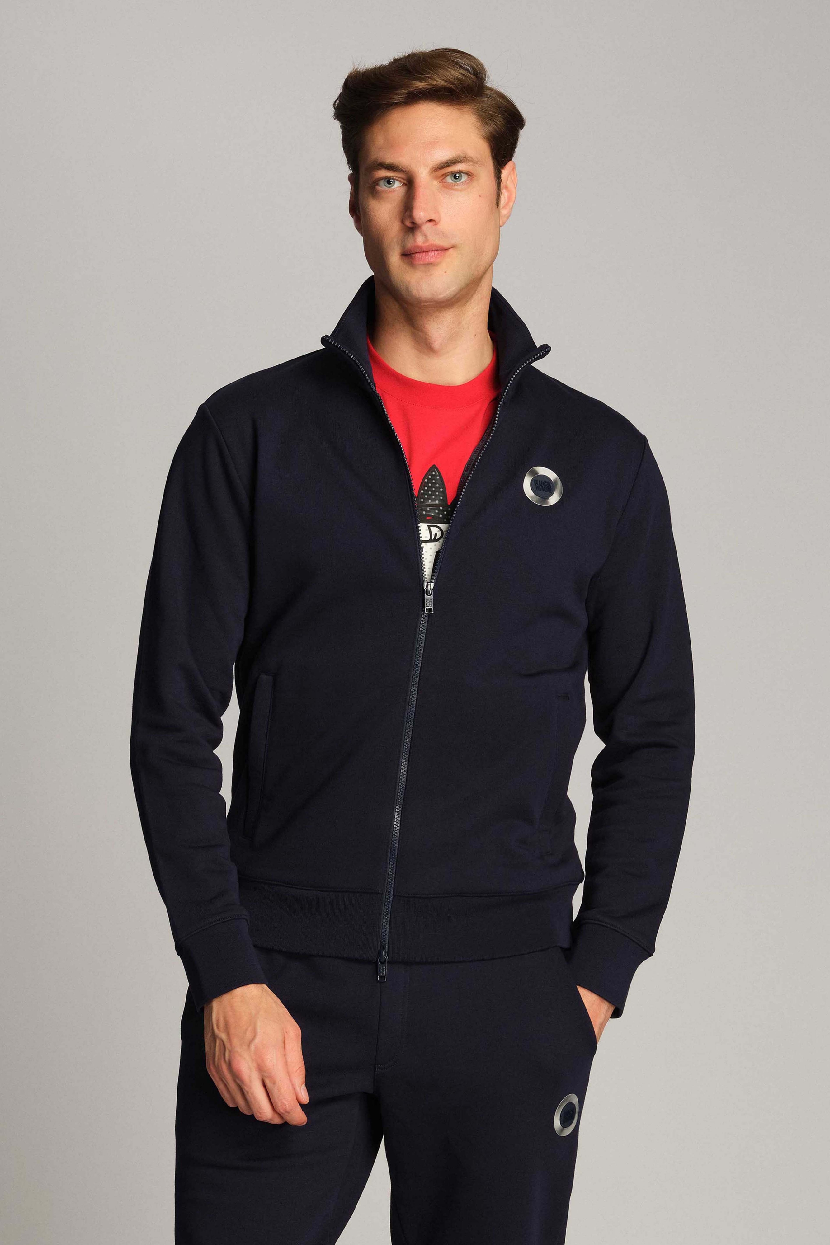 Navy Blue Men Sweat Jacket 