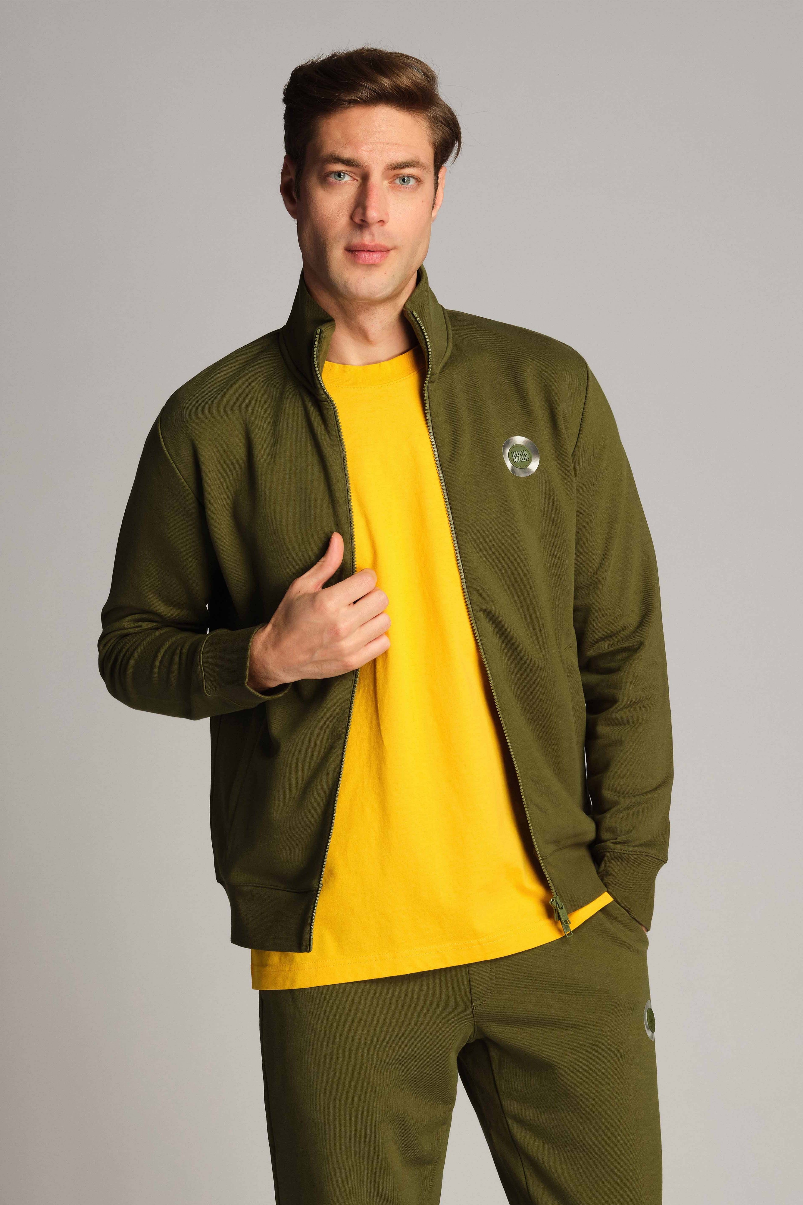 Iguana Green Men Sweat Jacket 