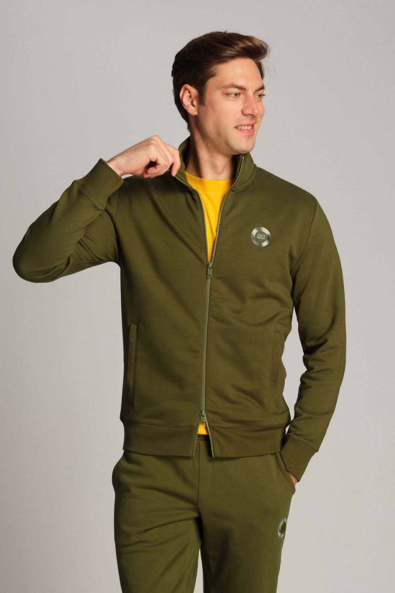 Iguana Green Men Sweat Jacket 