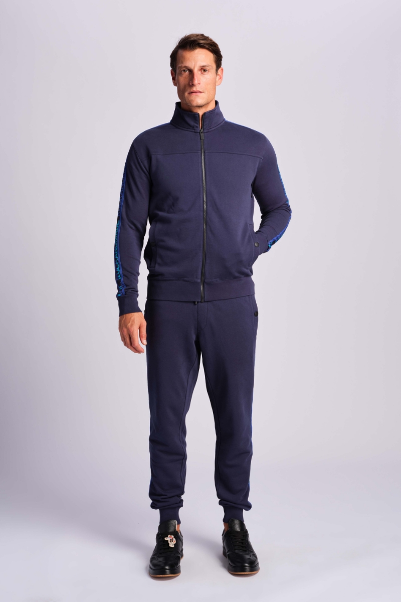 Blu Navy Uomo Pantaloni İn Felpa