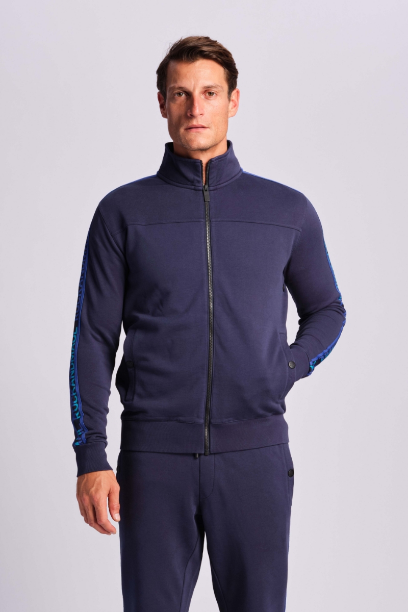 Navy Blue Men Sweat Jacket 