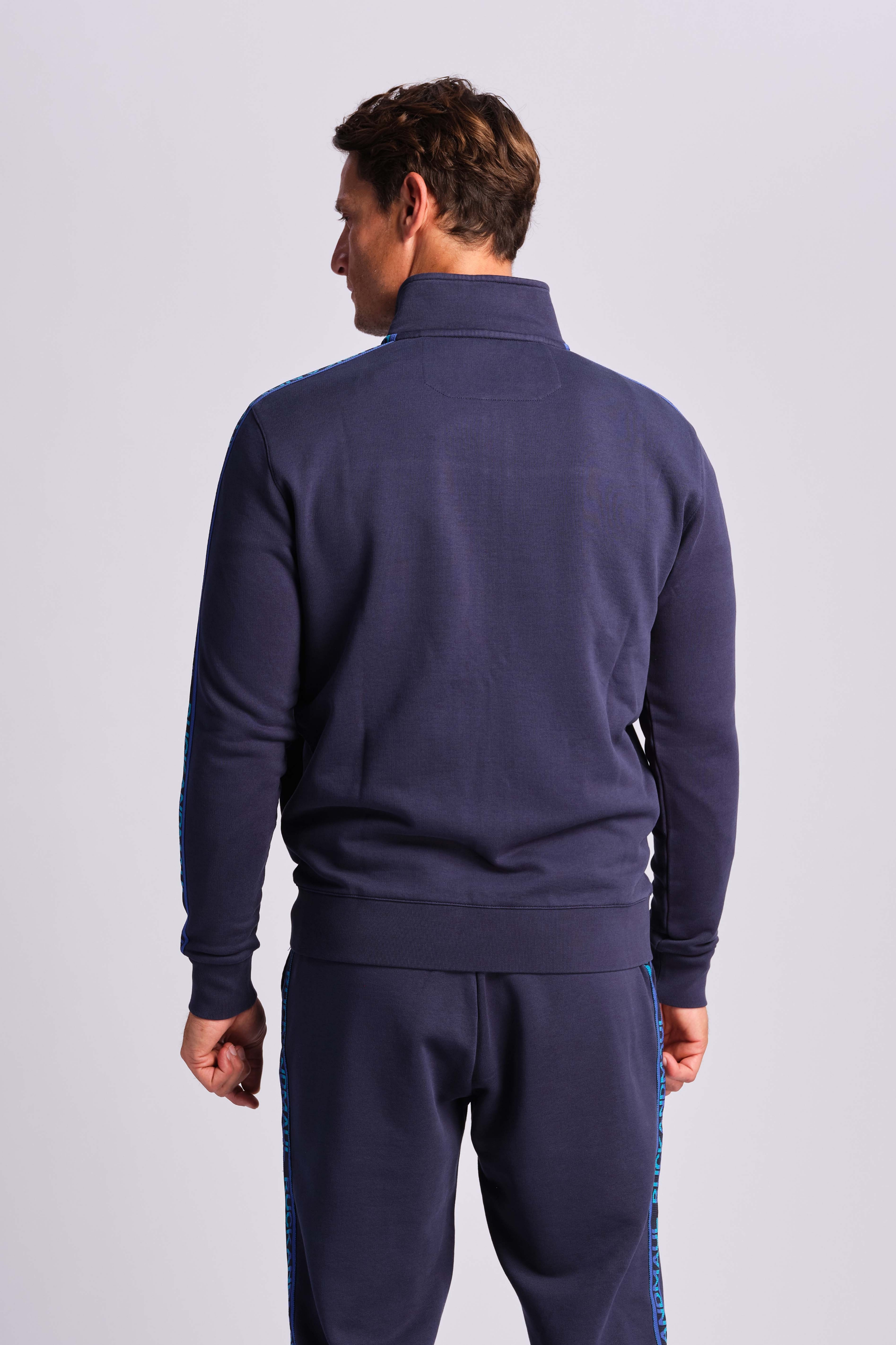 Navy Blue Men Sweat Jacket 