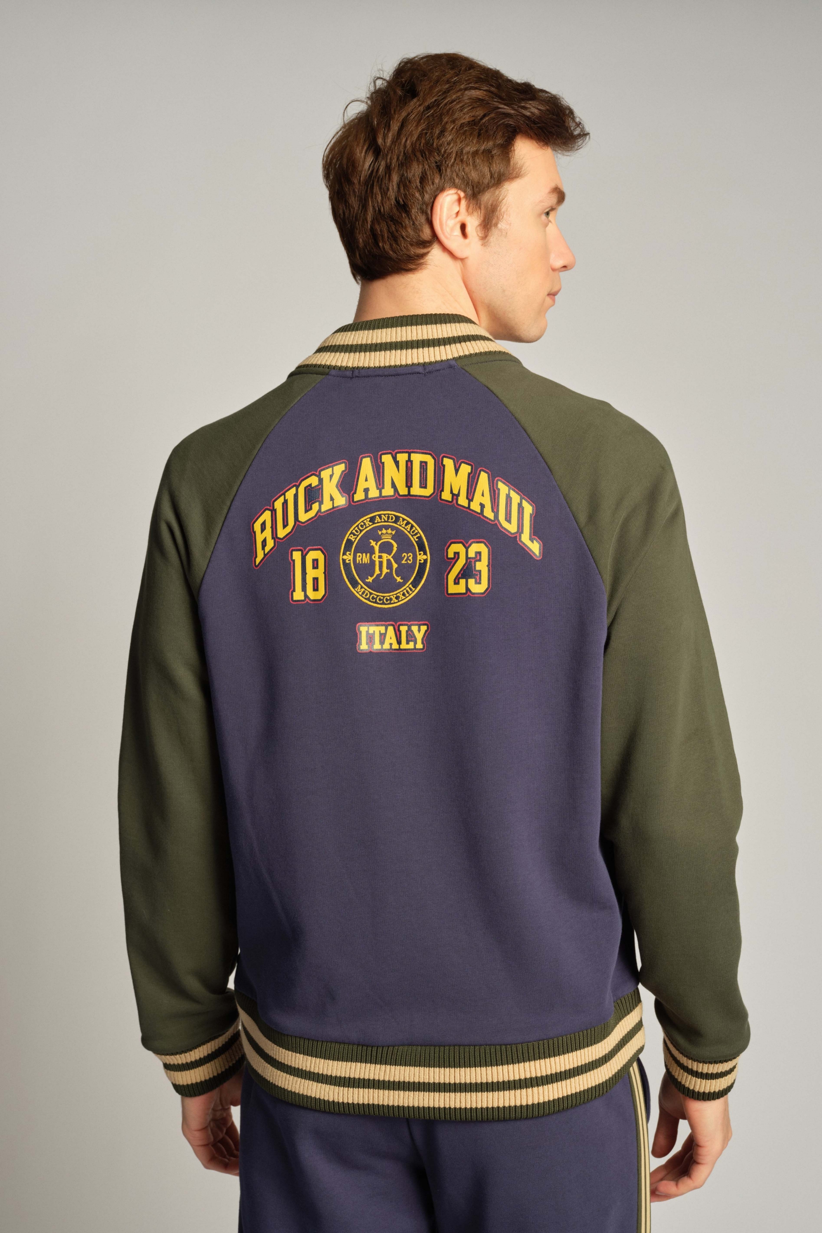 Navy Blue Men College Jacket 