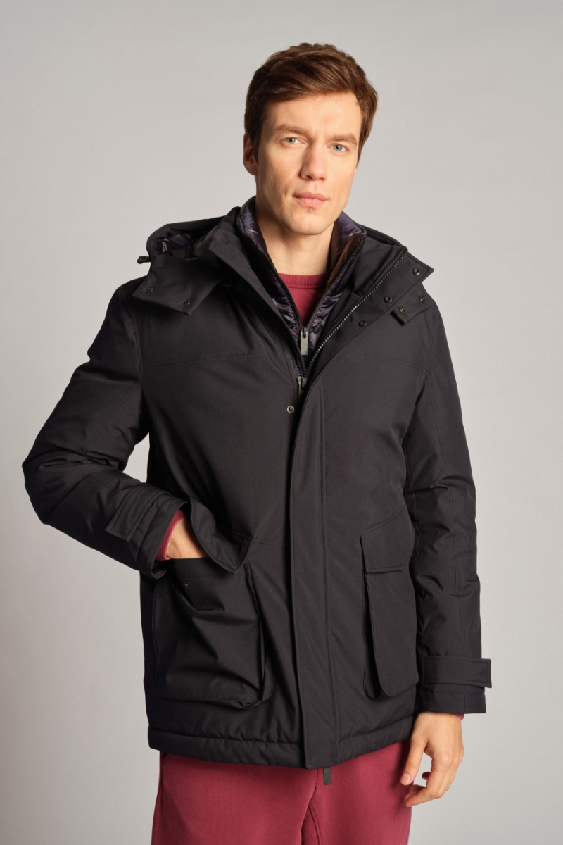 Navy Blue Men Outdoor Jacket 