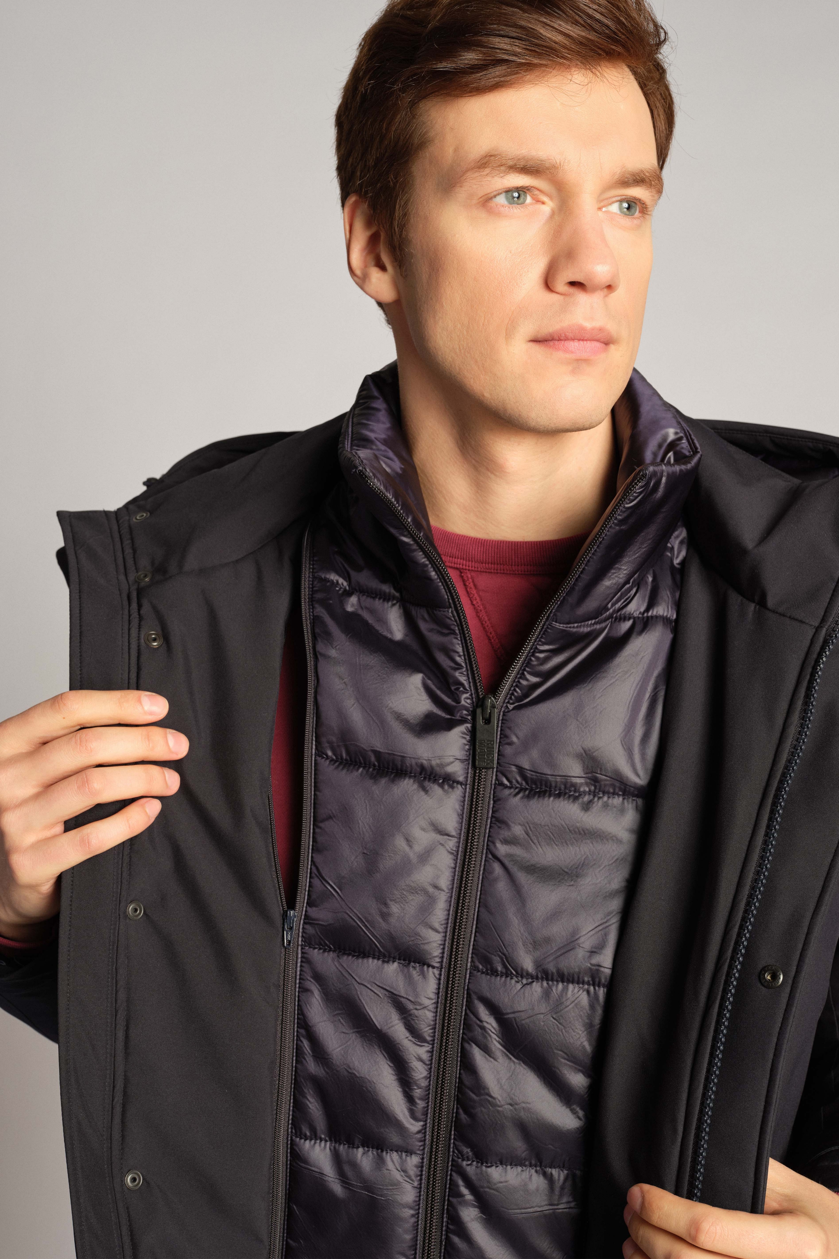 Navy Blue Men Outdoor Jacket 